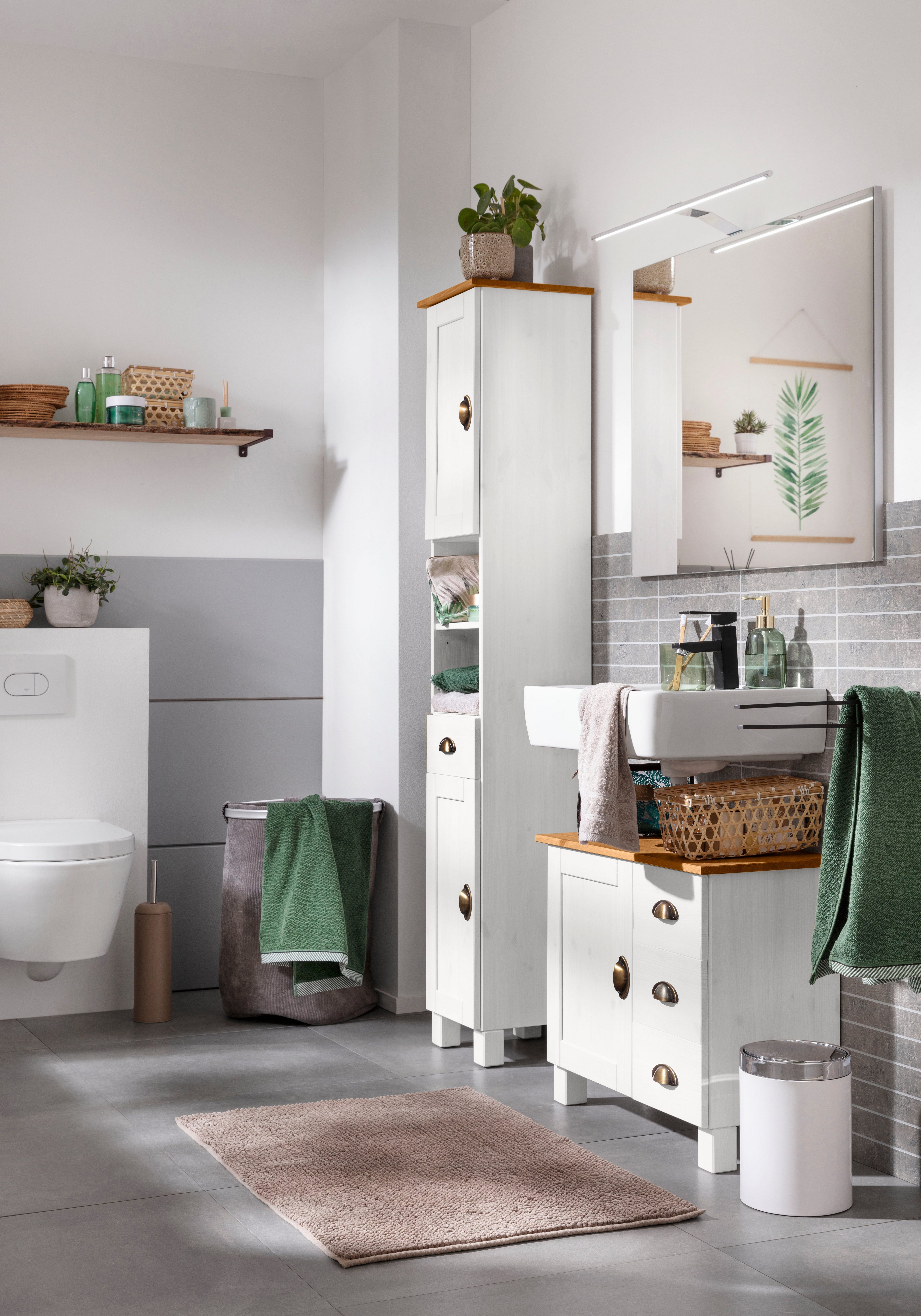 Home affaire Wastafelonderkast Oslo Grenen, 1 deur en 3 laden, breedte 60 cm, hoogte 55 cm