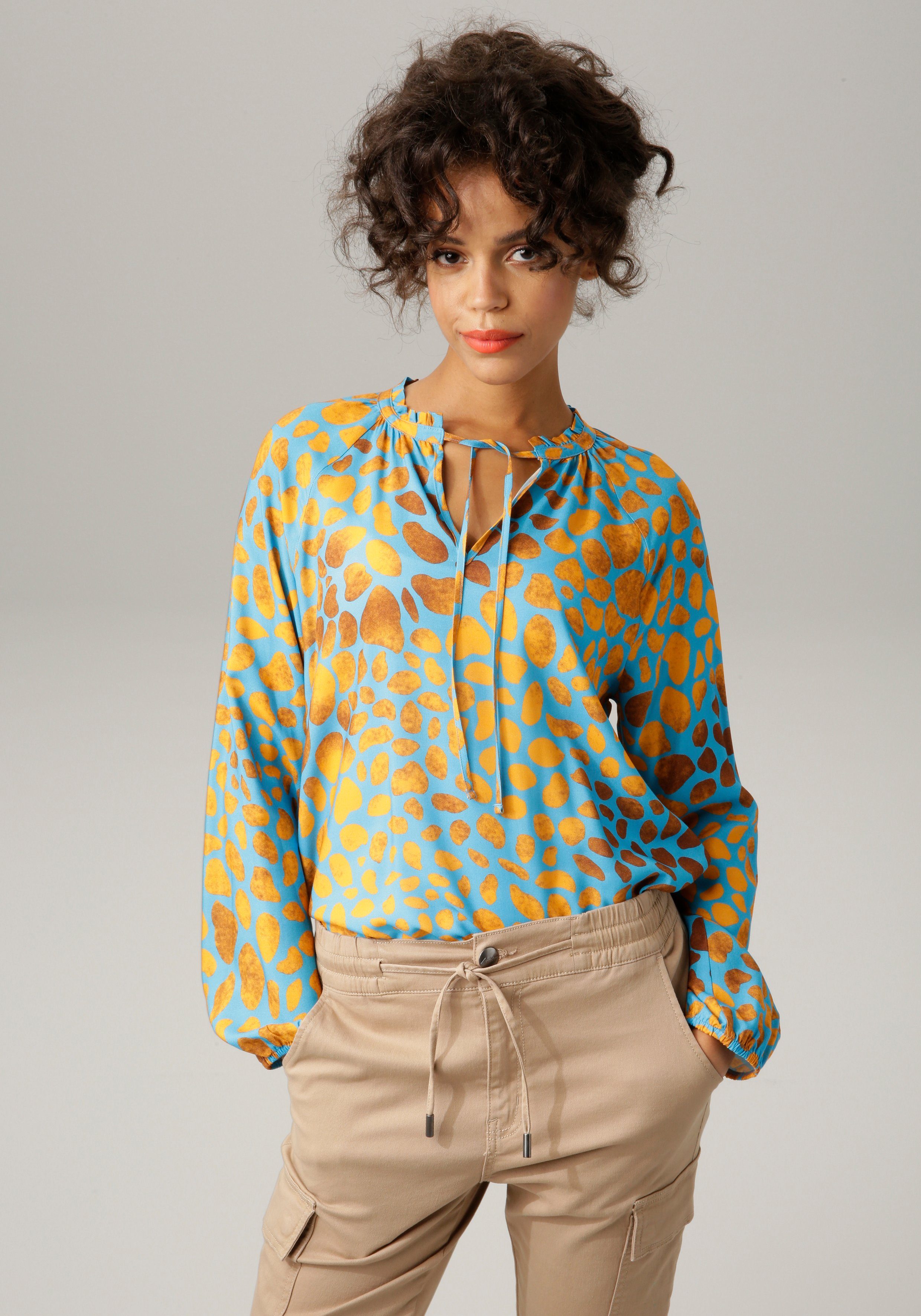 Aniston CASUAL Blouse zonder sluiting met interessante alloverprint