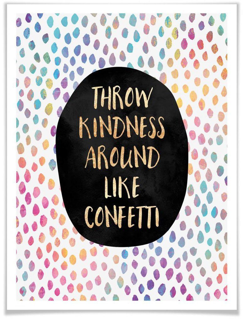 wall-art poster kindness confetti poster zonder lijst (1 stuk) multicolor