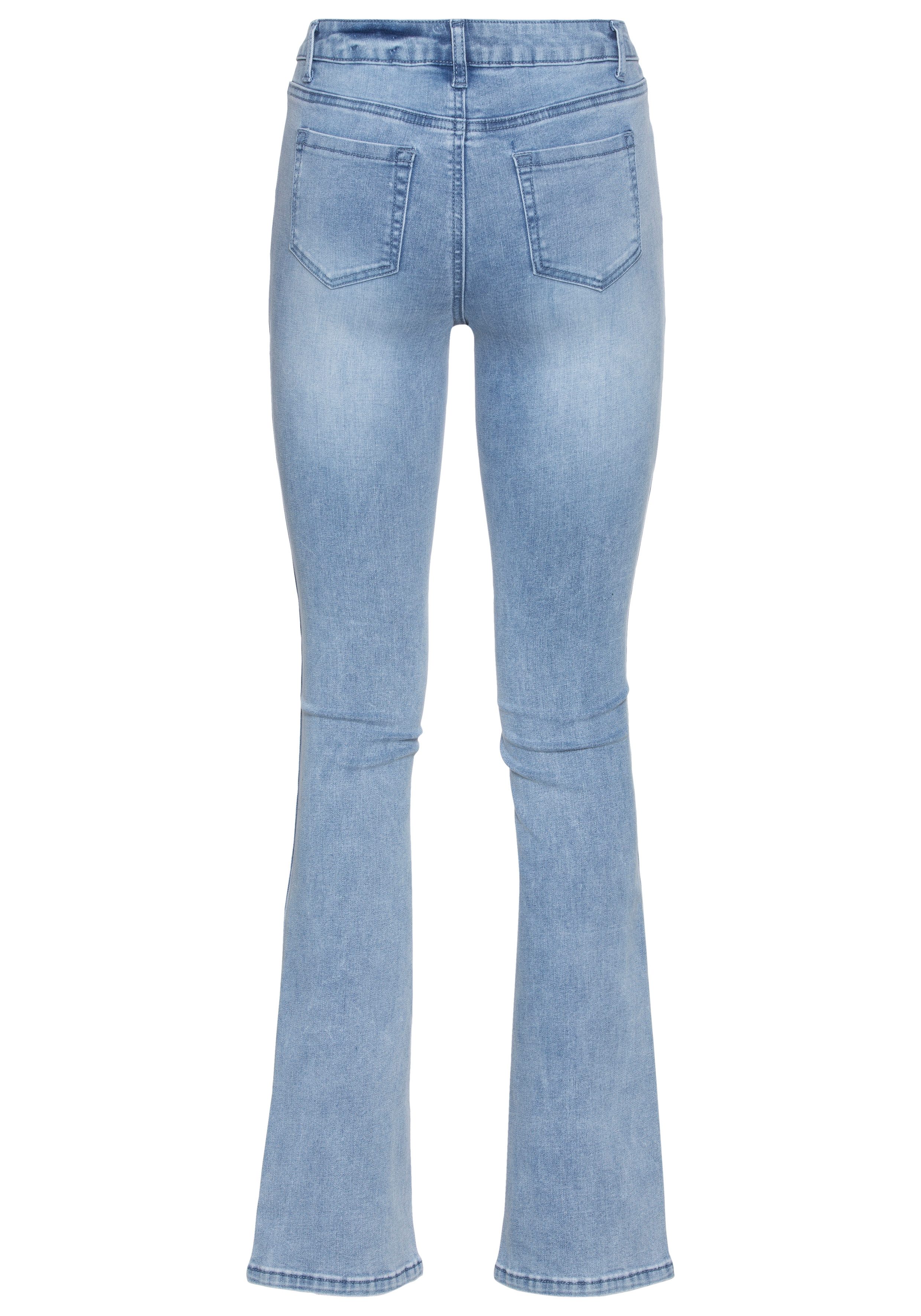 Arizona Bootcut jeans Ultra Stretch normale pasvorm baby-bootcut used-look-wassing