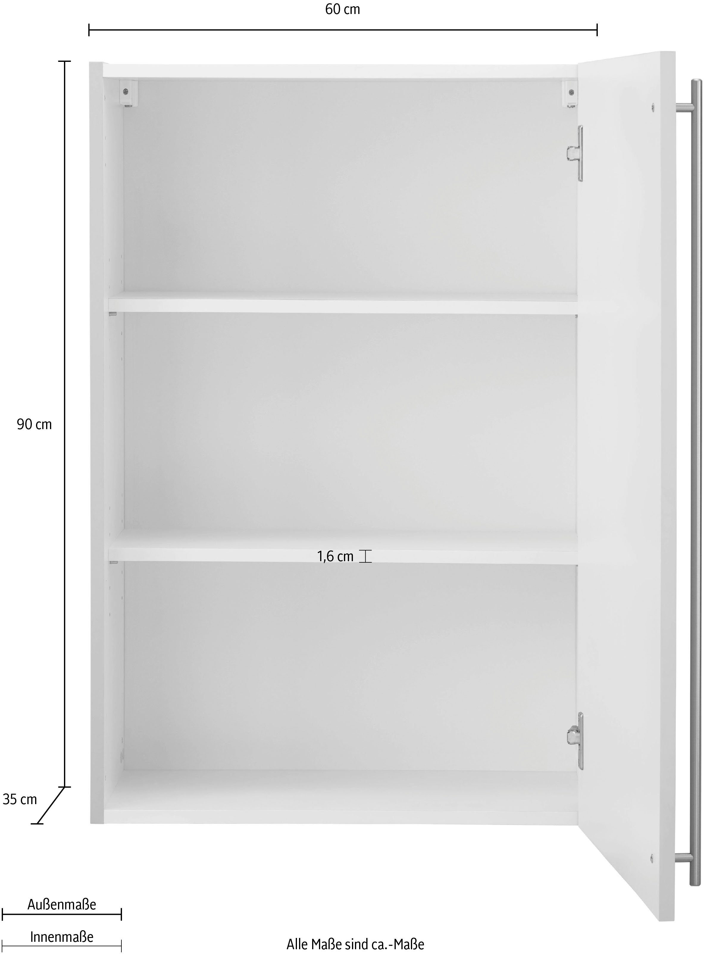 wiho Küchen Hangend kastje Chicago 60 cm breed, 90 cm hoog, voor veel bergruimte