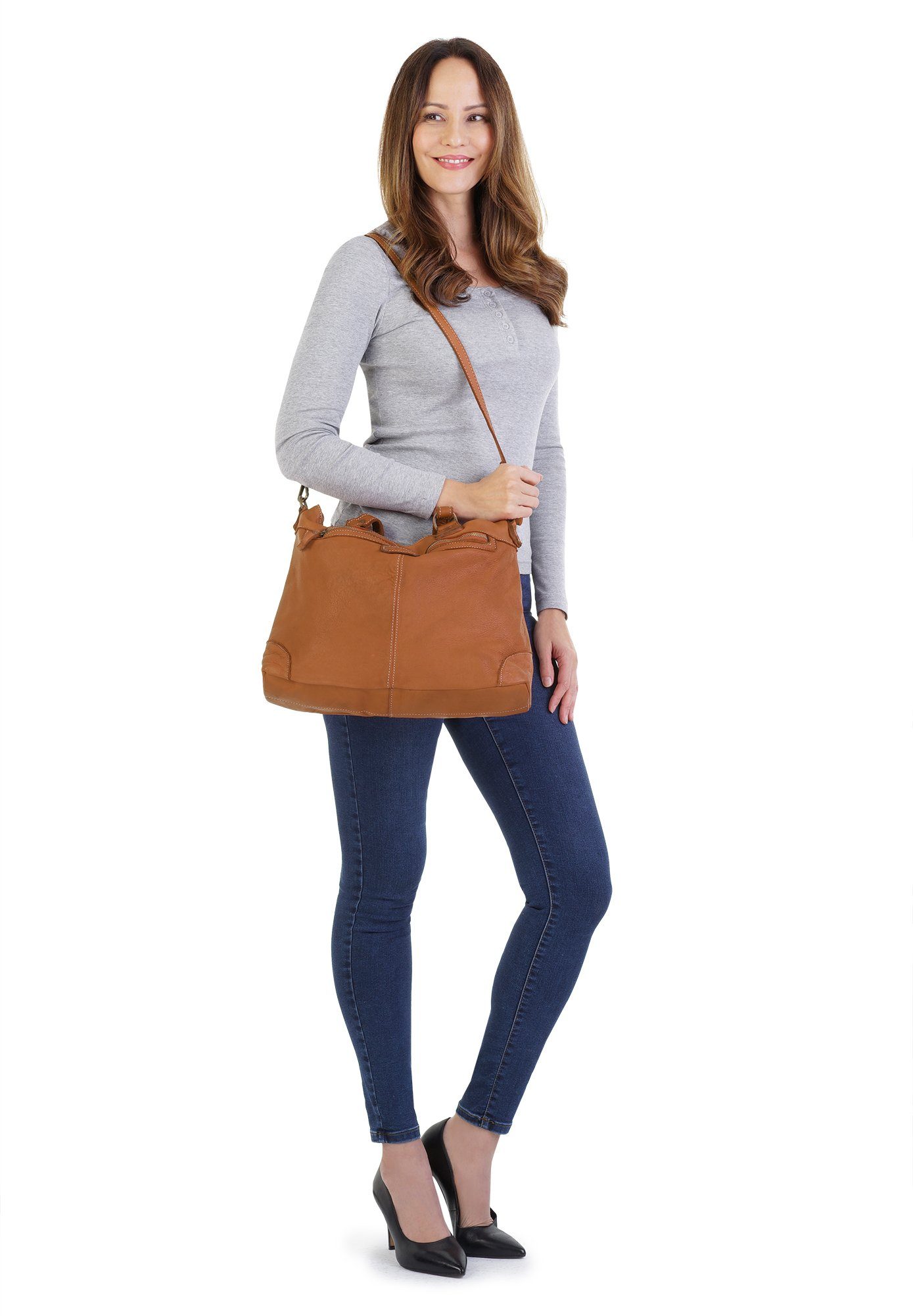 Cluty Shopper echt leer, made in italy
