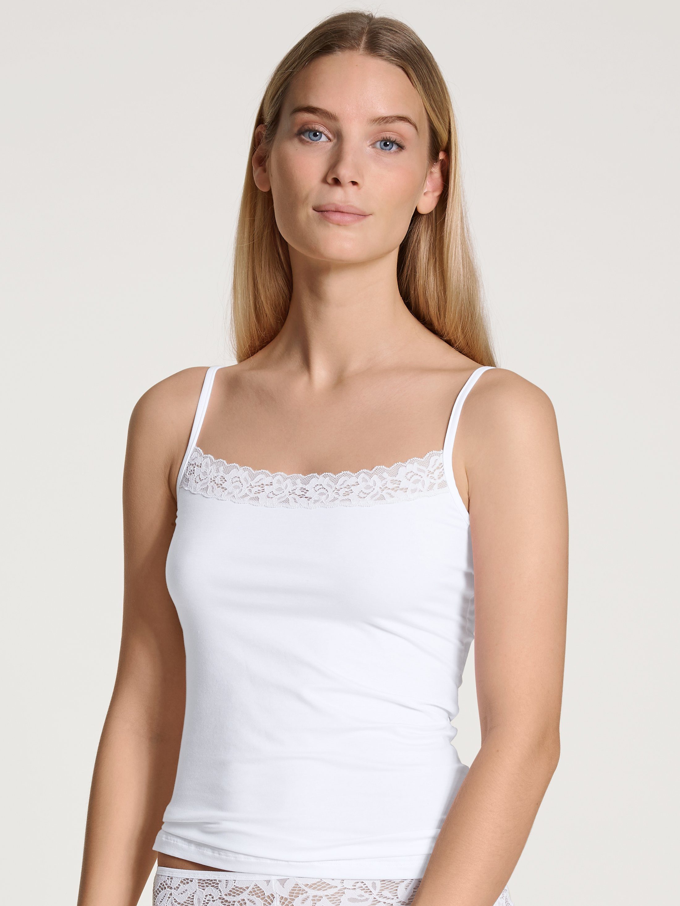 CALIDA Hemd Natural Comfort Lace met verstelbare schouderbanden
