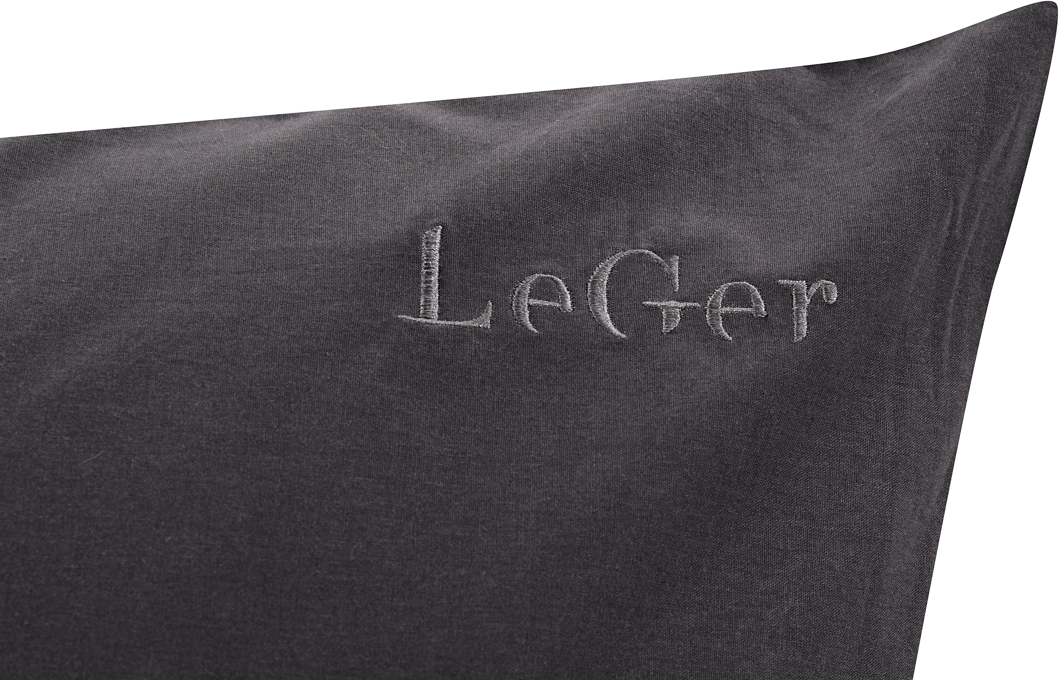 LeGer Home by Lena Gercke Beddengoed Anisa in maat 135x200, 155x220 cm of 200x200 Dekbedovertrek van katoen, unikleurige dekbedovertrek met ritssluiting