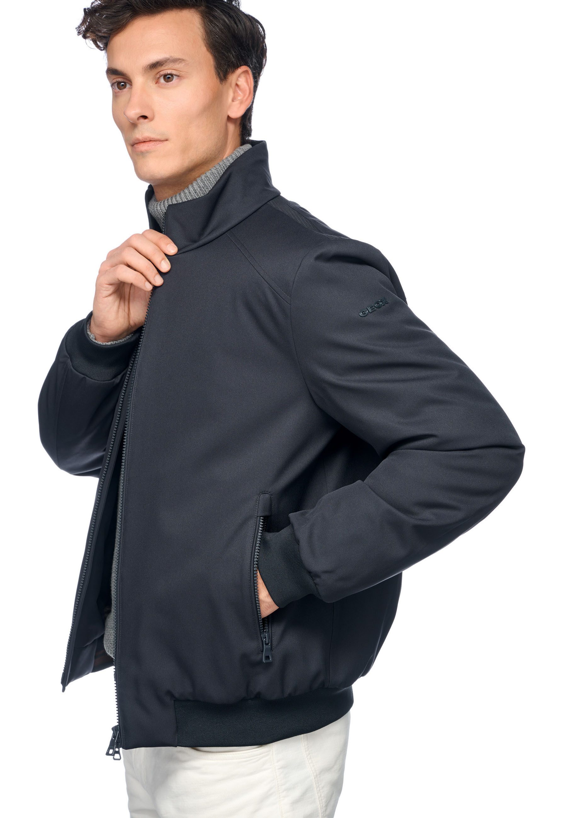 Geox Blouson VINCIT met 2-weg rits, ritszakken, staande kraag
