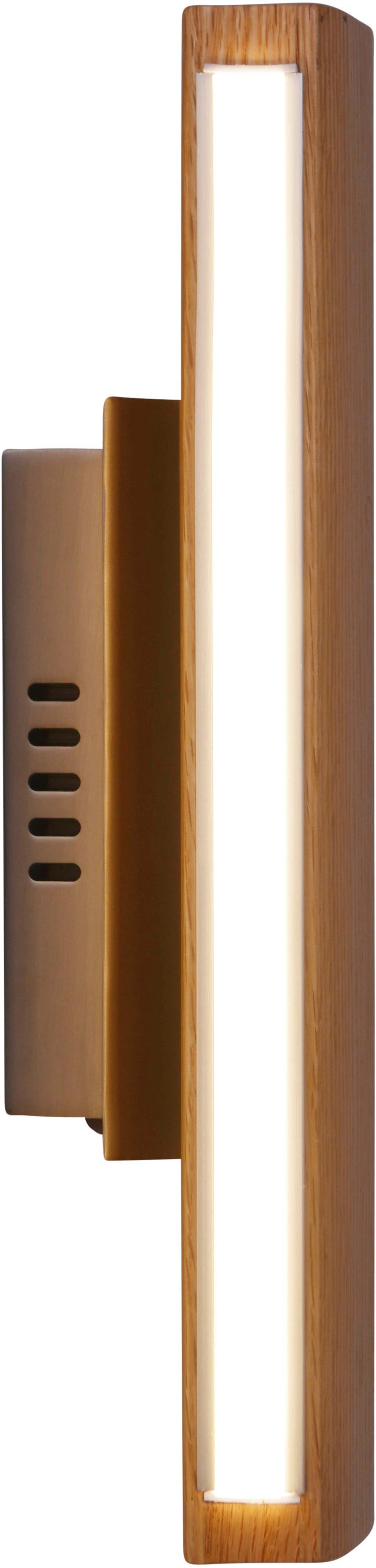 näve Led-wandlamp Rondo Lampenkap eikenhout, L: 35cm, warm wit licht, afgeronde vorm (1 stuk)
