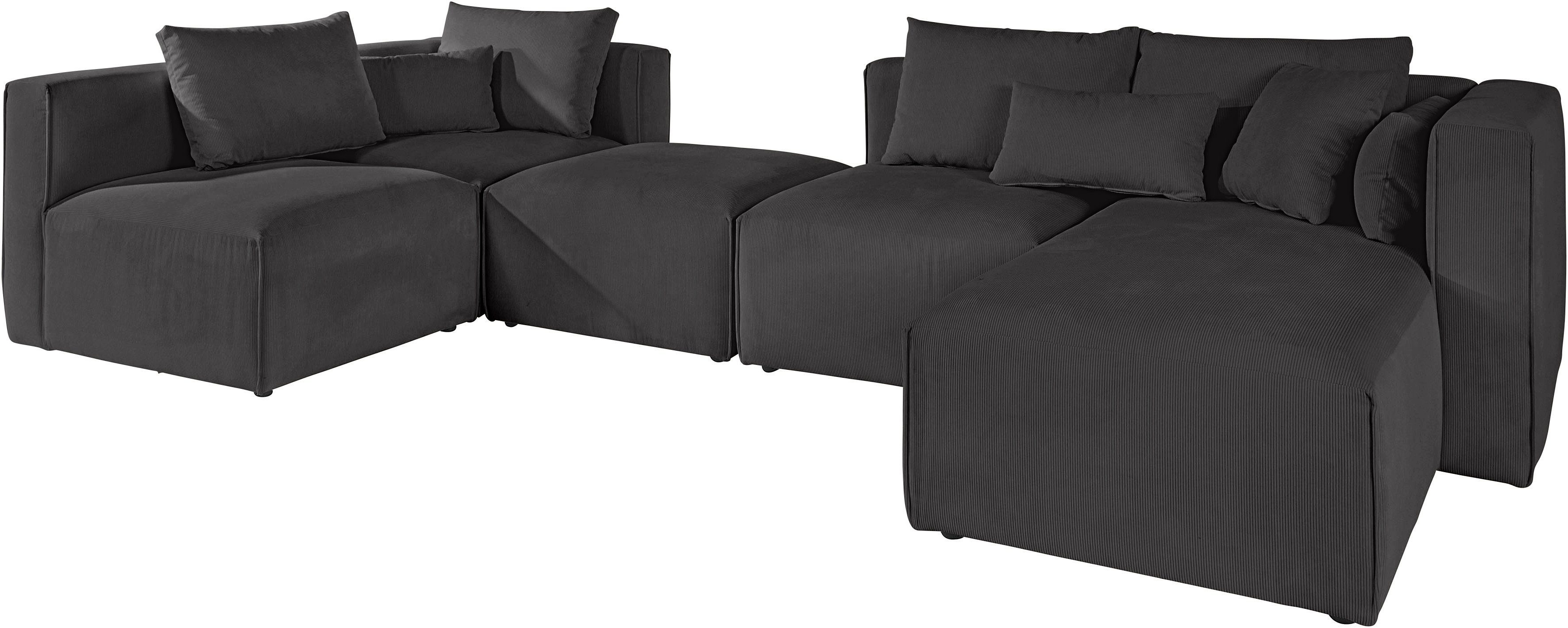 Guido Maria Kretschmer Home&Living Zithoek Comfine U-vorm samengesteld van modules, in 3 stoffen en vele kleuren