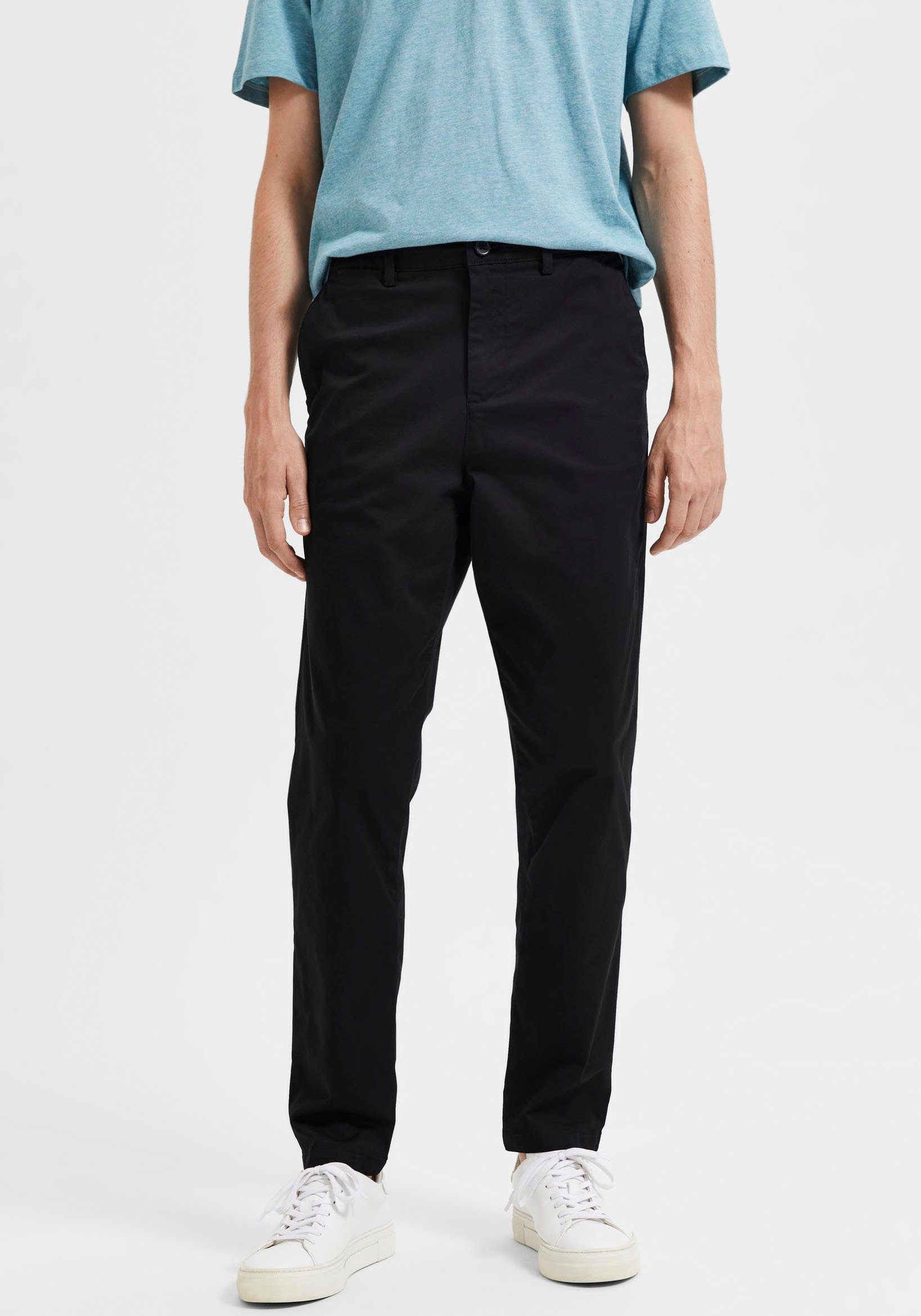 SELECTED HOMME Chino SLHSLIMTAPE-NEW MILE heren chino's maat 30 zwart