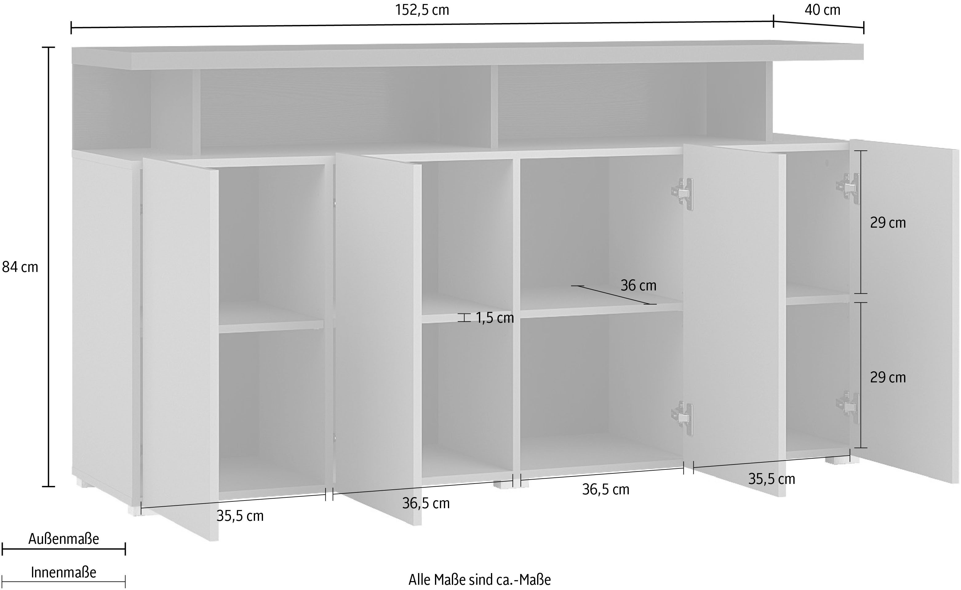 INOSIGN Dressoir Serio Breedte 152,5 cm