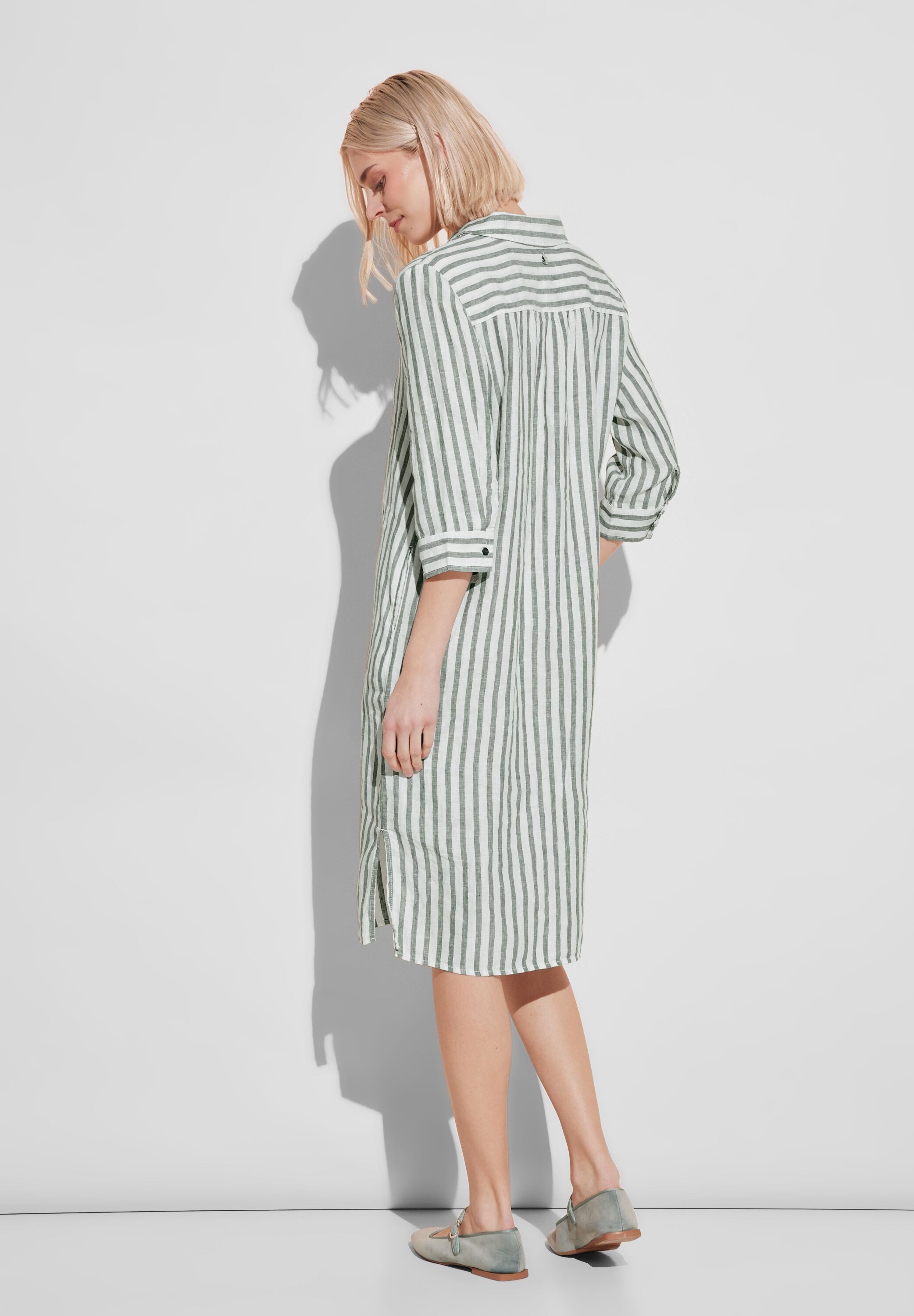 STREET ONE Jurk met overhemdkraag in gestreepte look