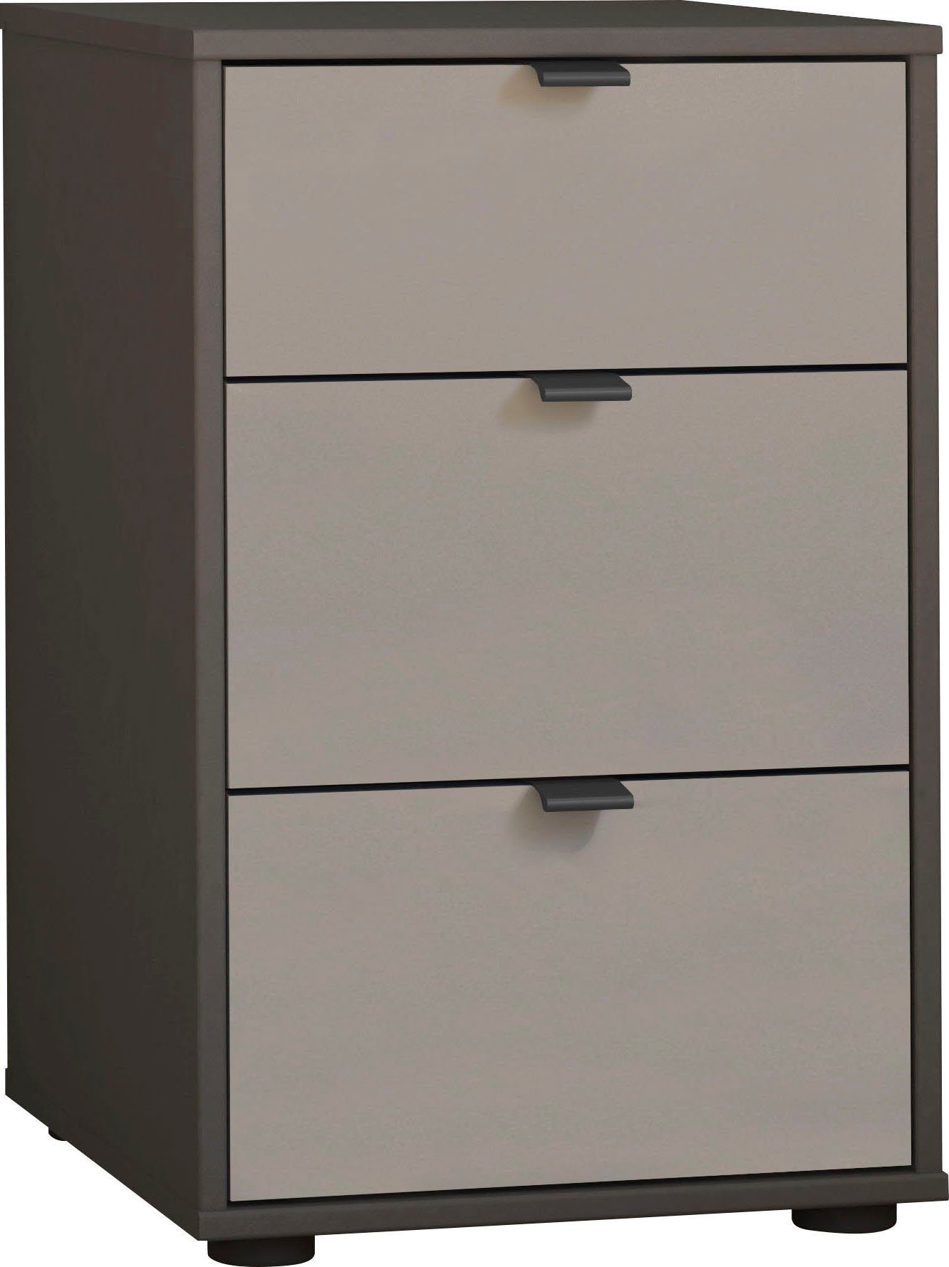WIEMANN Nachtkastje Nizza voorgemonteerd, met soft-closetechniek en glazen front (set, 2 stuks)