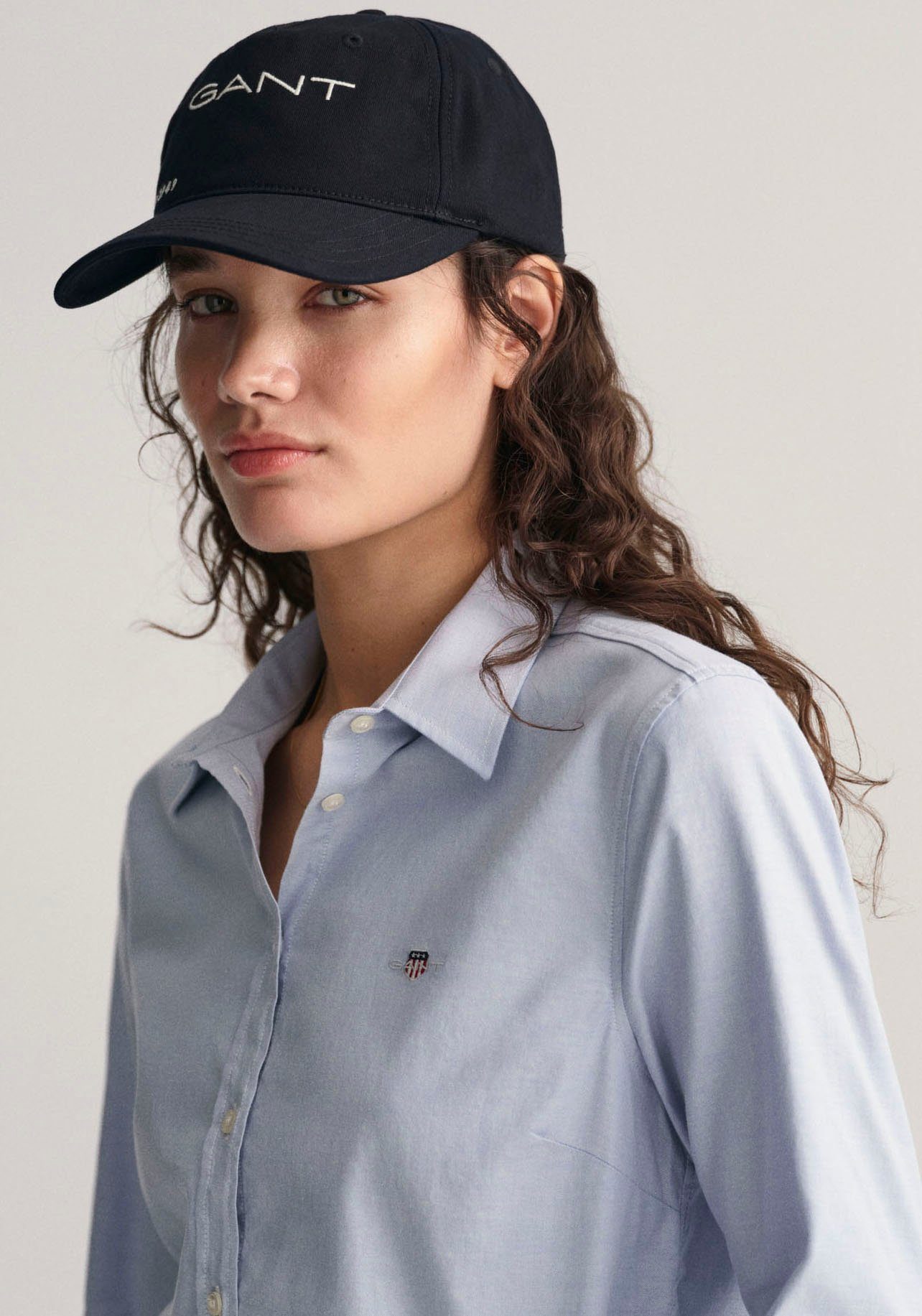 Gant Blouse met lange mouwen Nieuwe Slim Stretch Oxford Blouse voor comfortabel zitten en bewegingsvrijheid, new slim stretch, kreukvrij