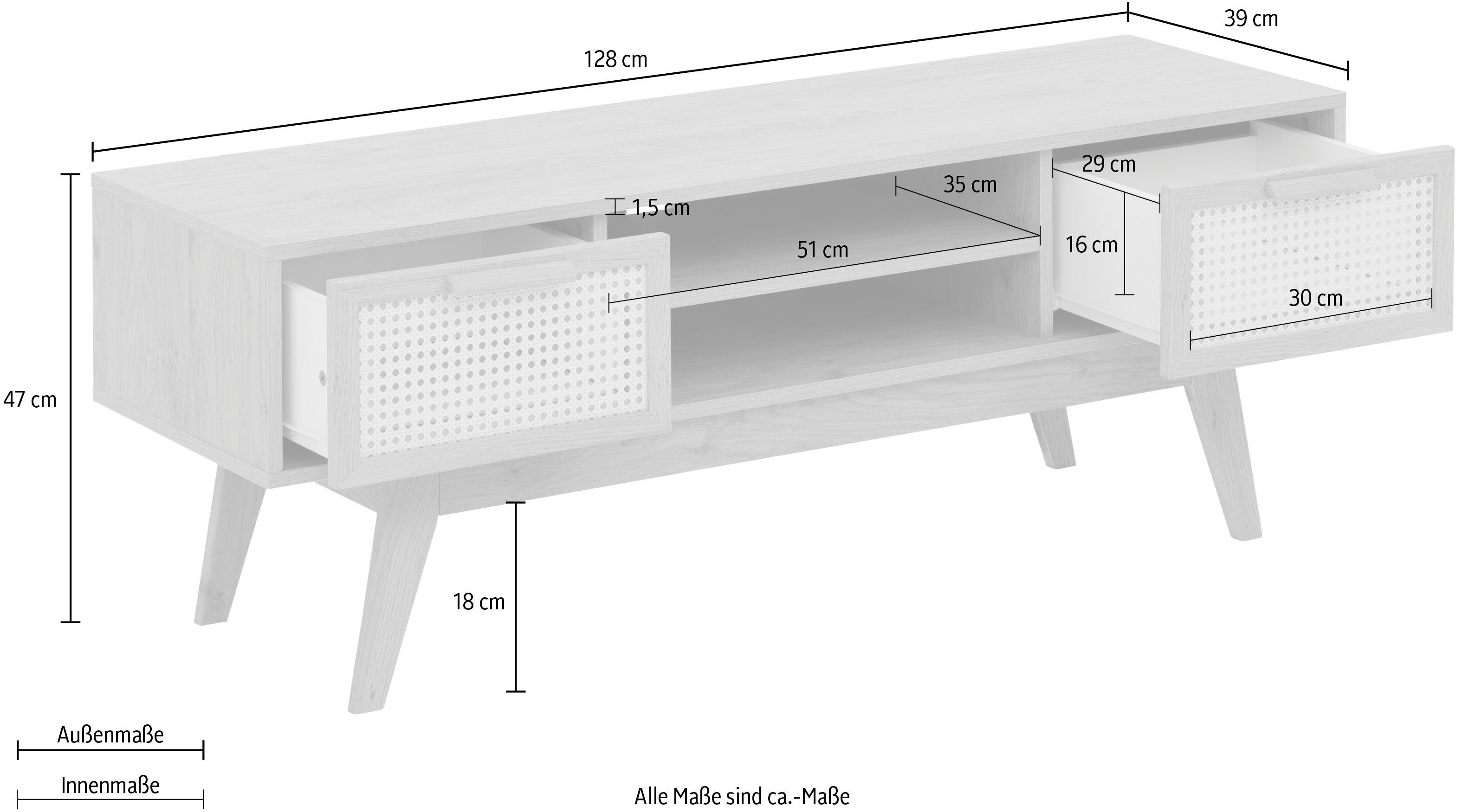Home affaire Tv-meubel Bridget Commode breedte 128 cm, hoogte 47 cm