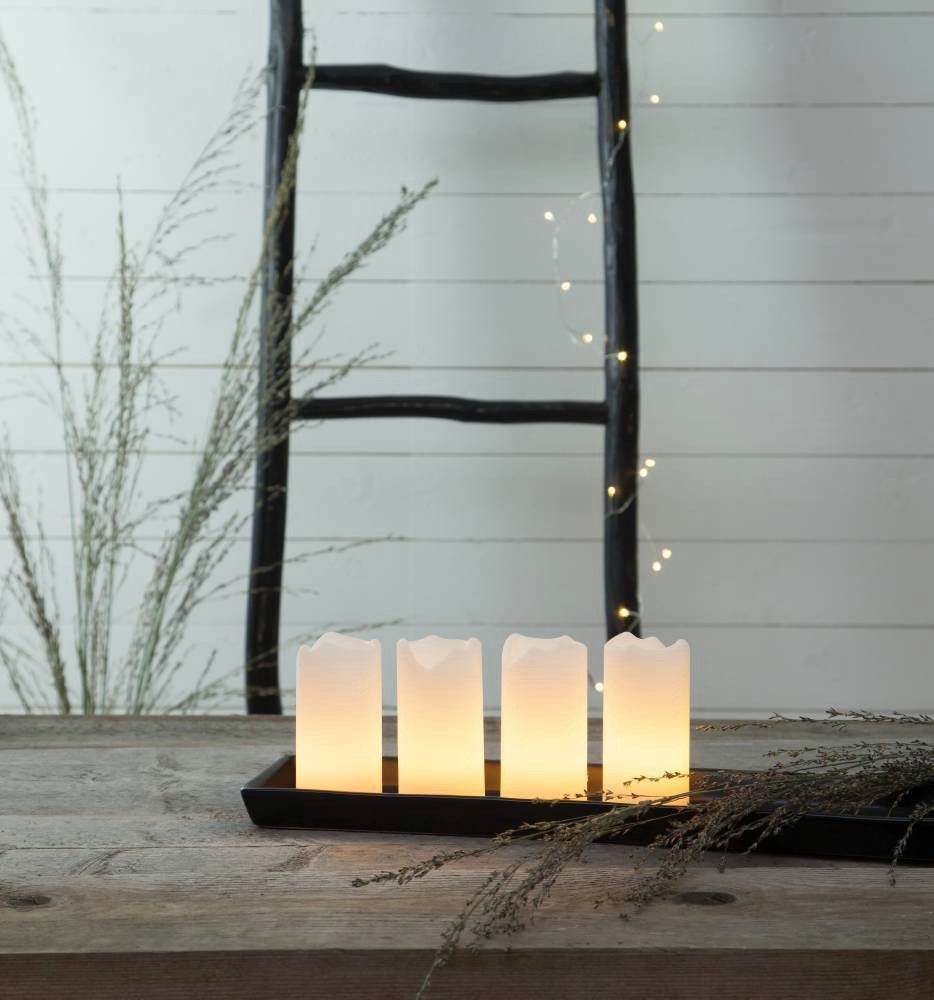 EGLO Sierverlichting Advent kunstmatige kaarsen, timerfunctie en afstandsbediening, batterij, 10 cm (4 stuks)