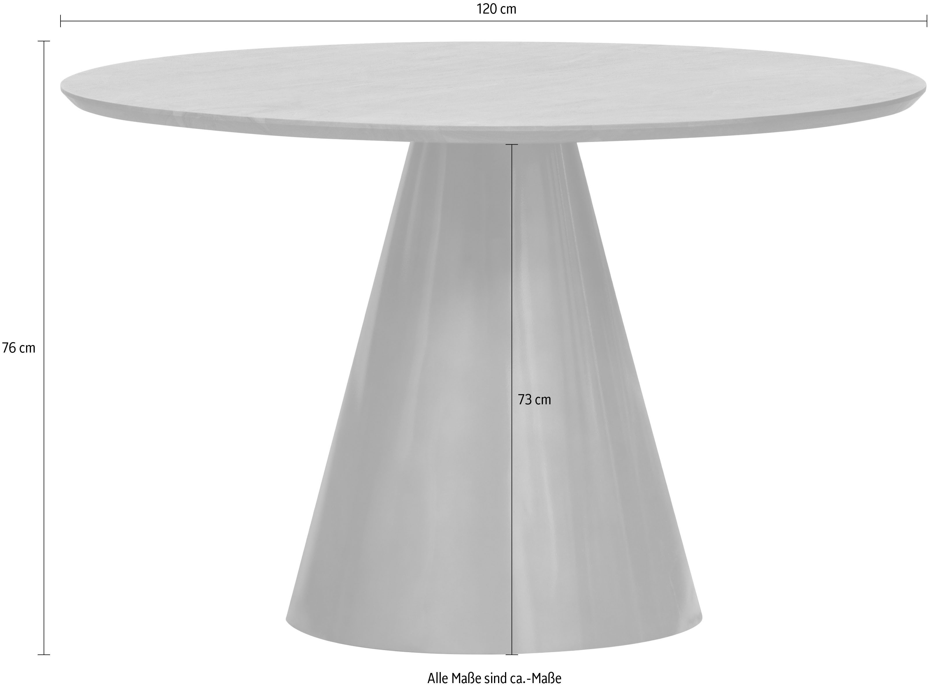 WOOOD Eettafel Maggie ronde vorm, van mango-hout, h 76 cm x ø 120 cm
