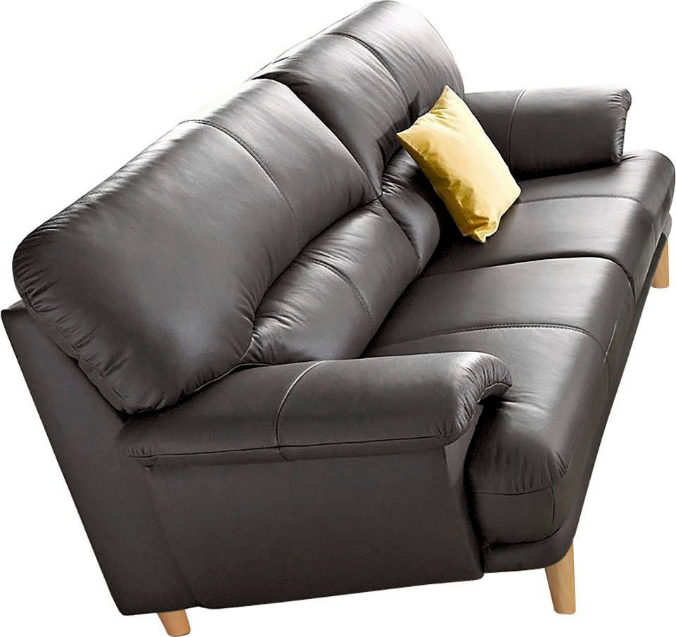 TRENDMANUFAKTUR 3-zitsbank Cecilia, sofa in Italiaans design met geweldig zitcomfort, extreem comfortabele armleuningen, houten voeten bruin,