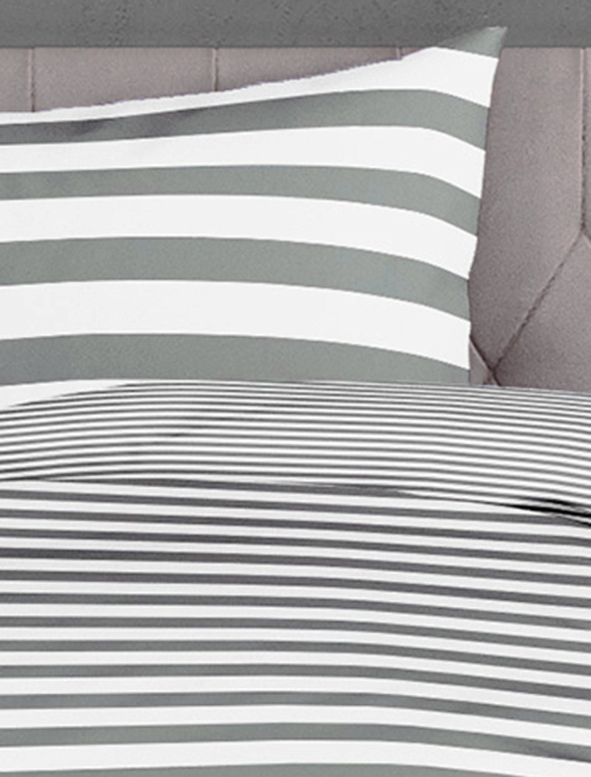 BIERBAUM Beddengoed Modern Stripes Mako-satijn, 100% katoen, gestreept, onderhoudsvriendelijk (2-delig)