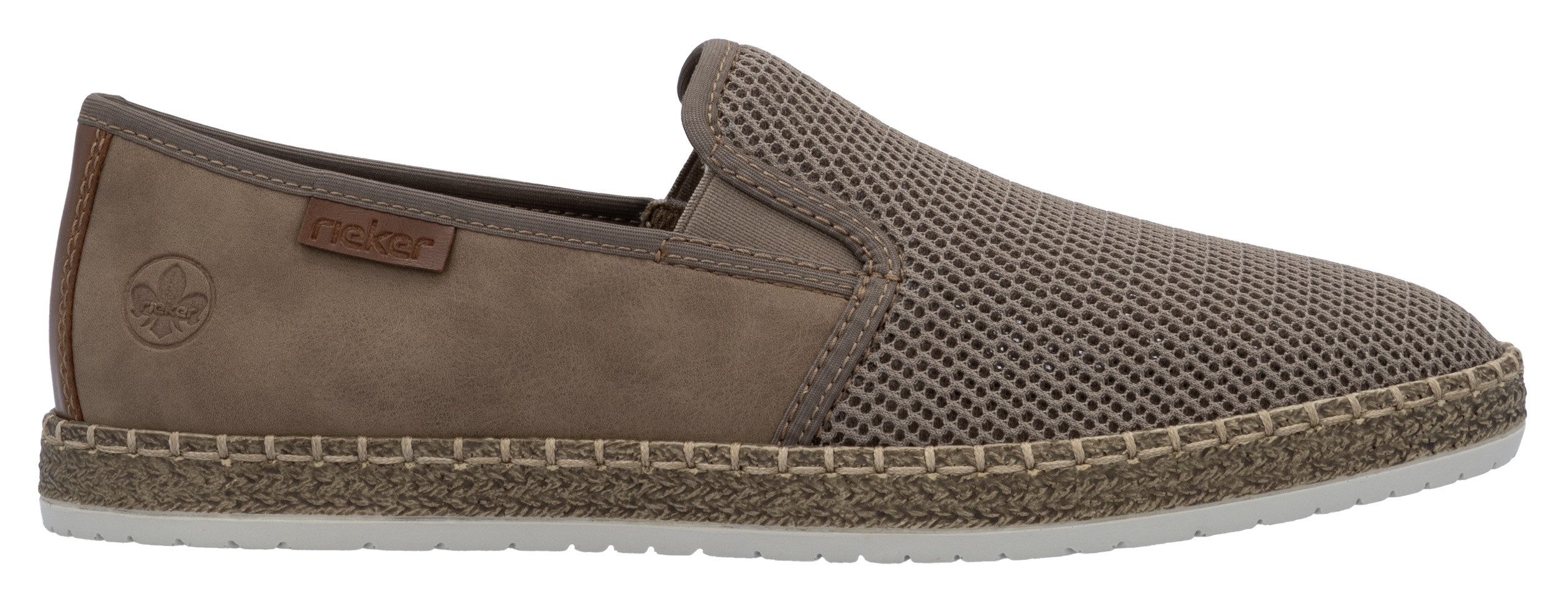 Rieker Espadrilles Slipper, strand schoen, zomerschoen met stretchinzetten