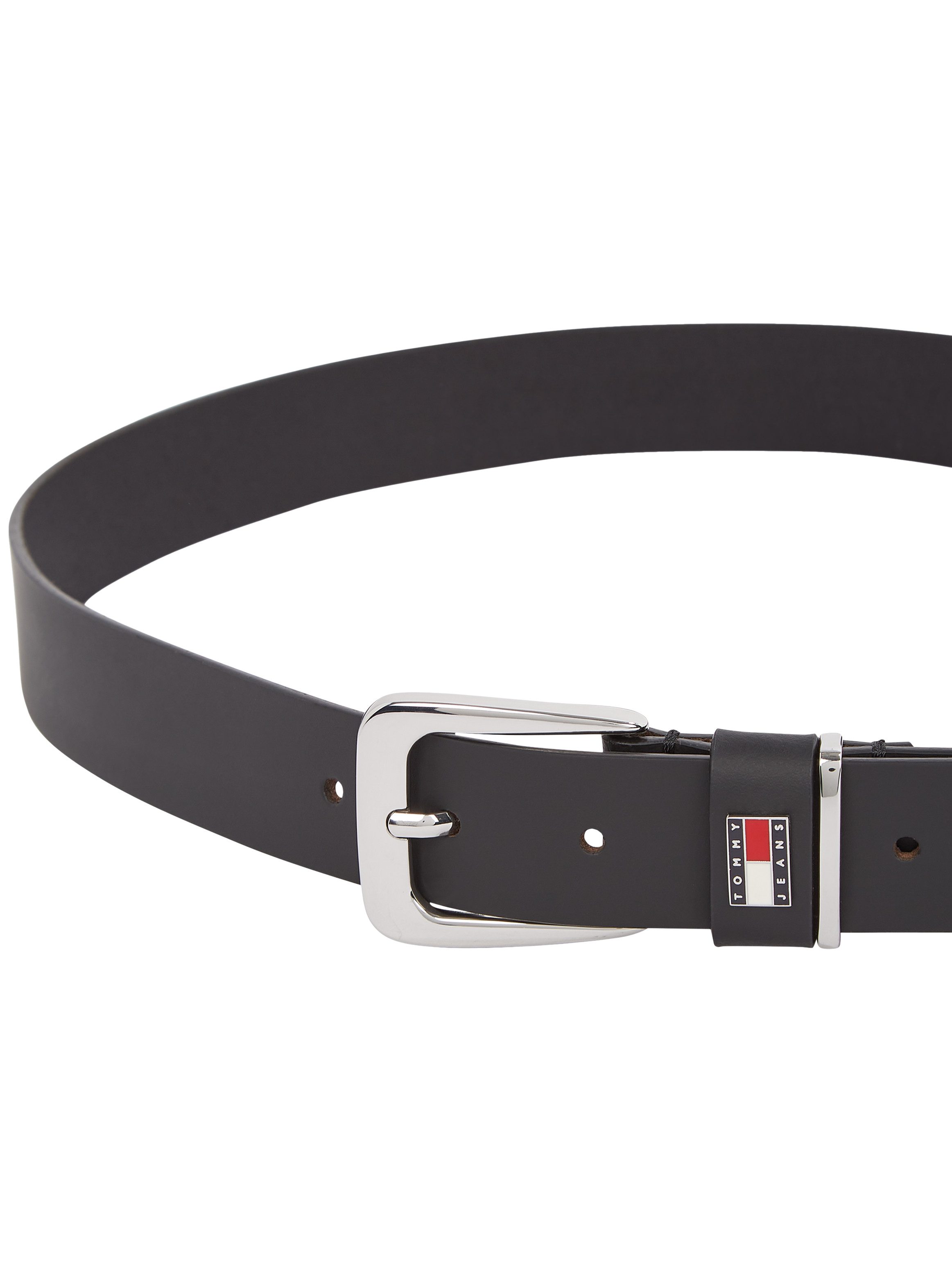TOMMY JEANS Leren riem TJW HERITAGE 3.0 Eenvoudige doornsluiting metalen patch