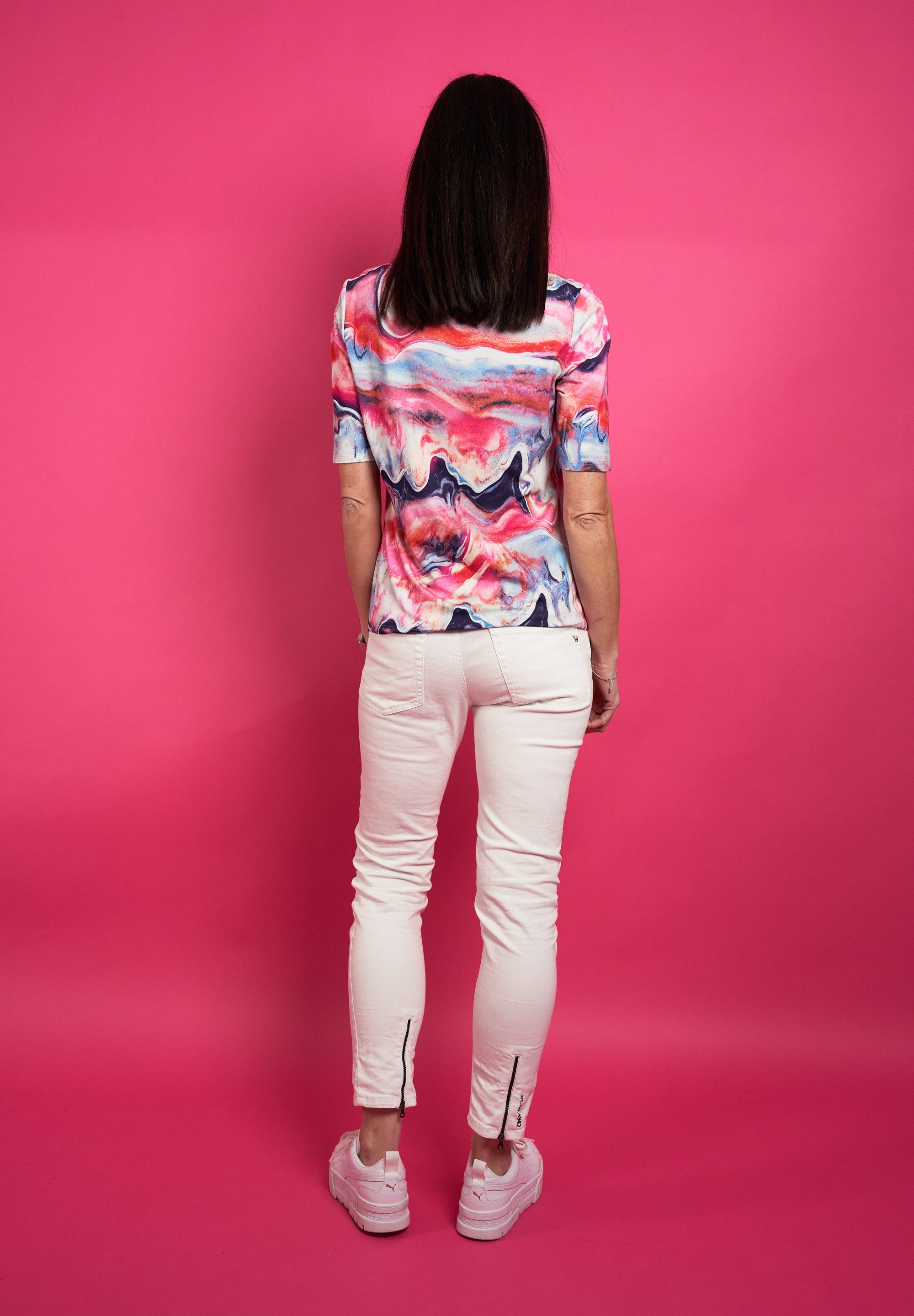 Seidel Moden Shirt met korte mouwen met all-over print, made in germany