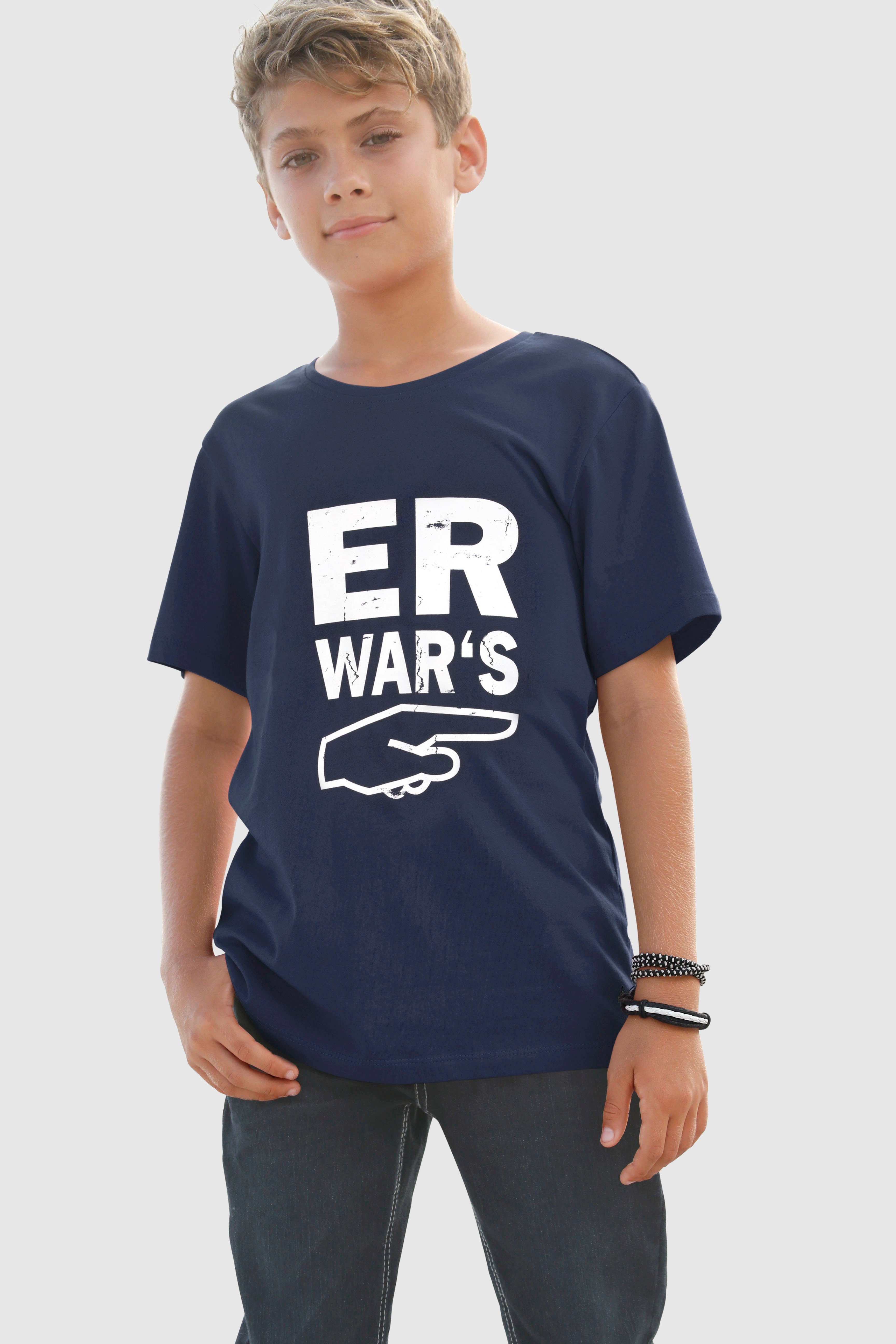 KIDSWORLD T-shirt ER WAR`S Korte mouwen, met ronde hals, met print, van katoen