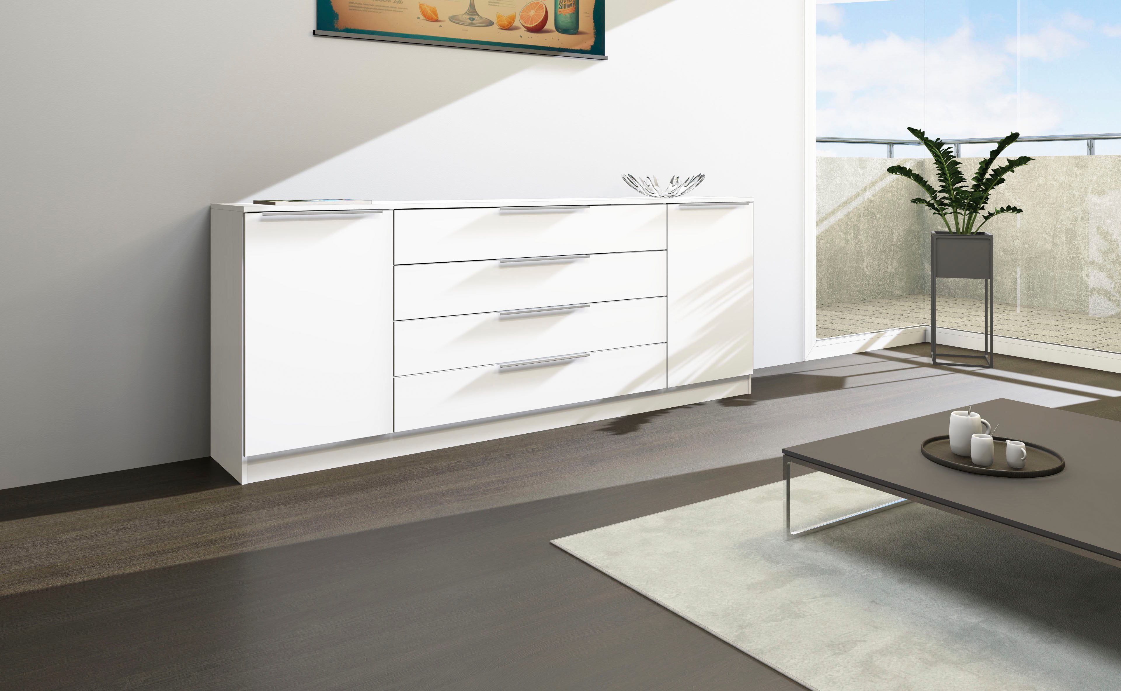 borchardt Möbel Kast Oliva Breedte 200 cm, met 4 lades