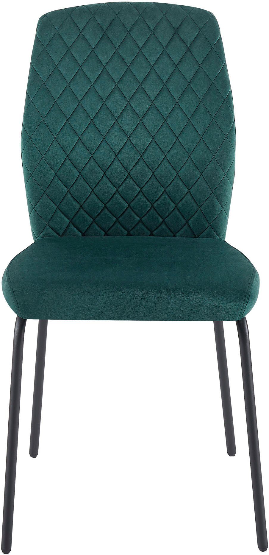 SalesFever Stoel met 4 poten met honingraatpatroon op de rug (set, 2 stuks)