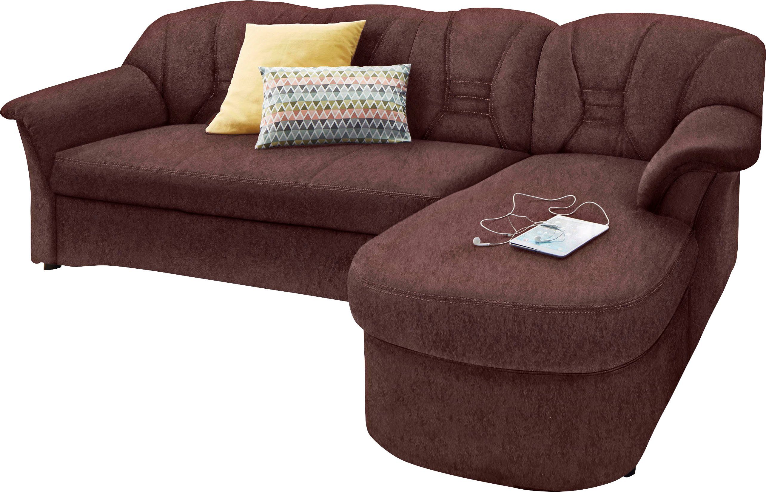 DOMO collection Hoekbank Elva, tijdloze vormtaal, elegante rugstiksels, L-vorm