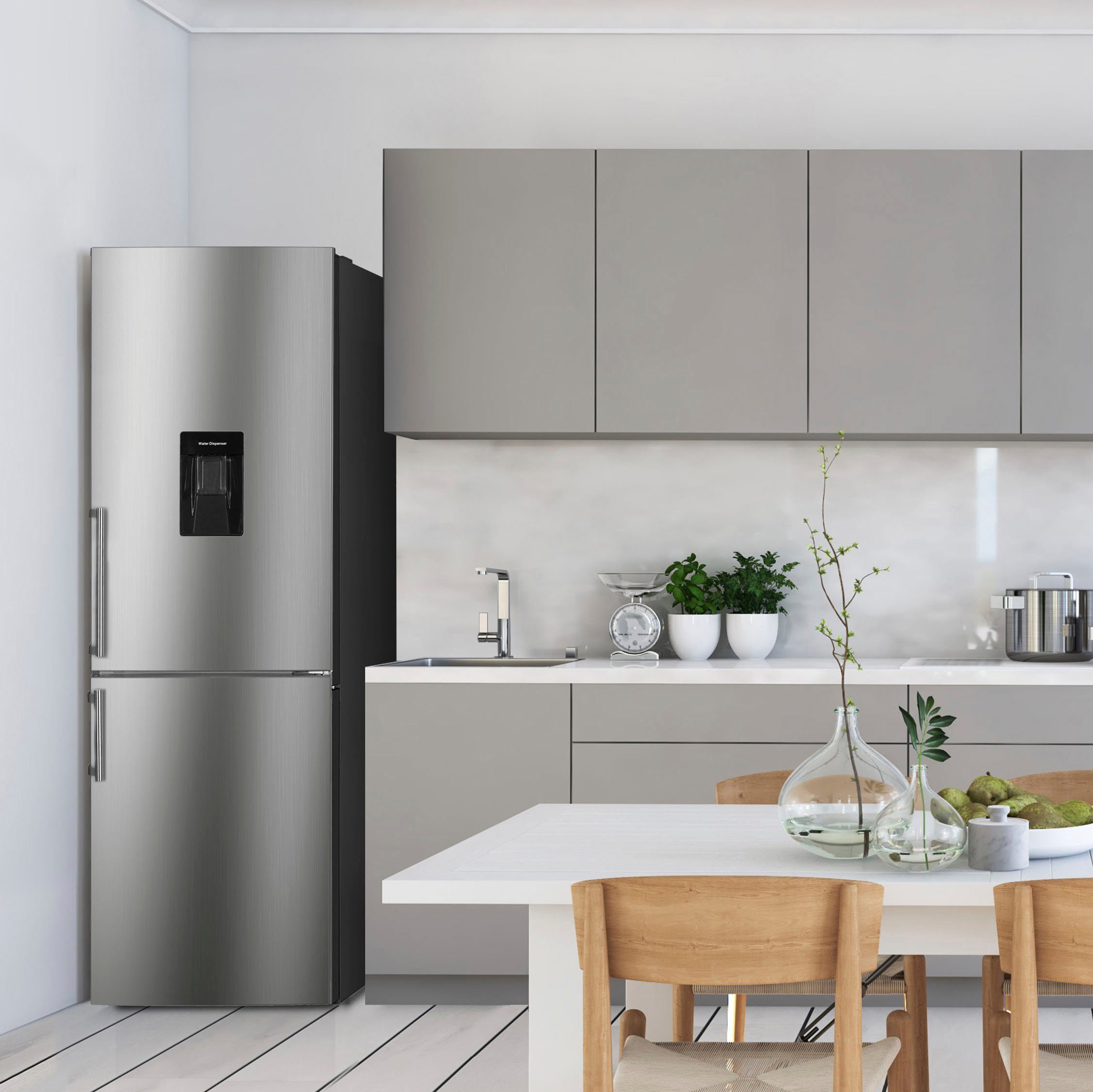 Hanseatic Koel-vriescombinatie HKGK18560CNFWDI NoFrost, Waterdispenser (1 stuk)