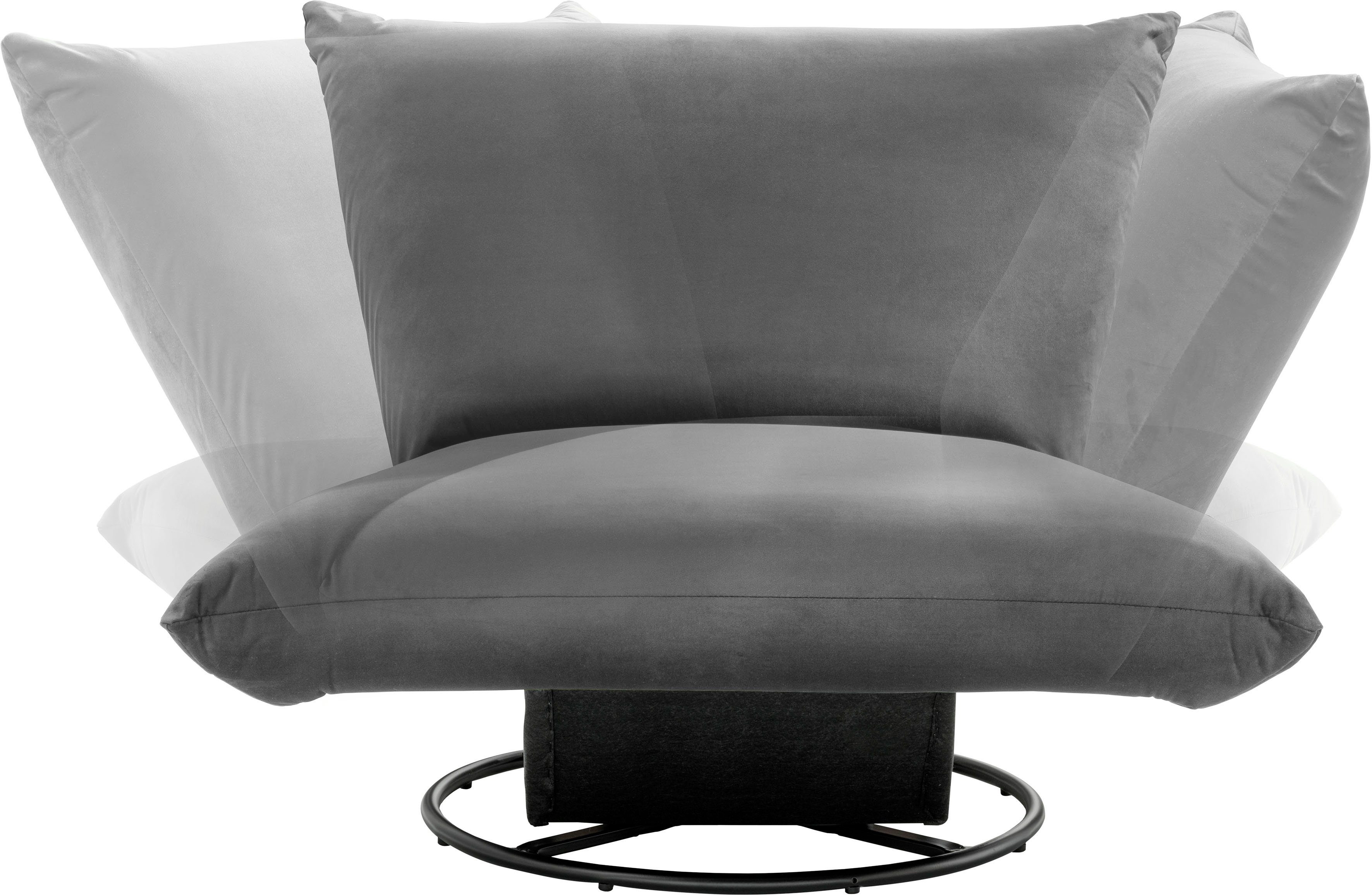 INOSIGN Draaibare fauteuil Cremona 360° draaibaar met metalen voet