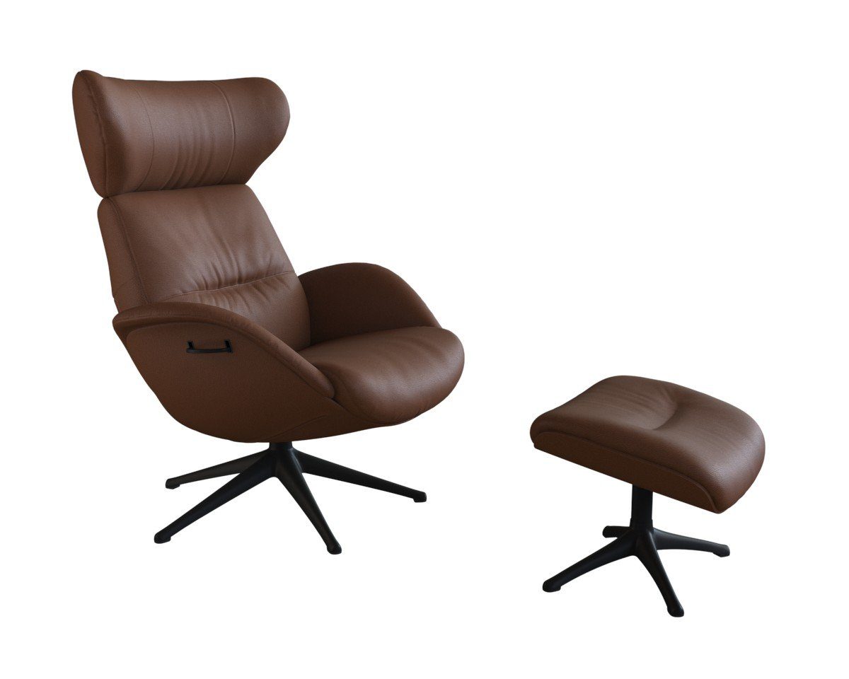 FLEXLUX Relaxfauteuil Relaxchairs More Eersteklas comfort, rug- en hoofdsteunverstelling, draaibaar, zwarte voet