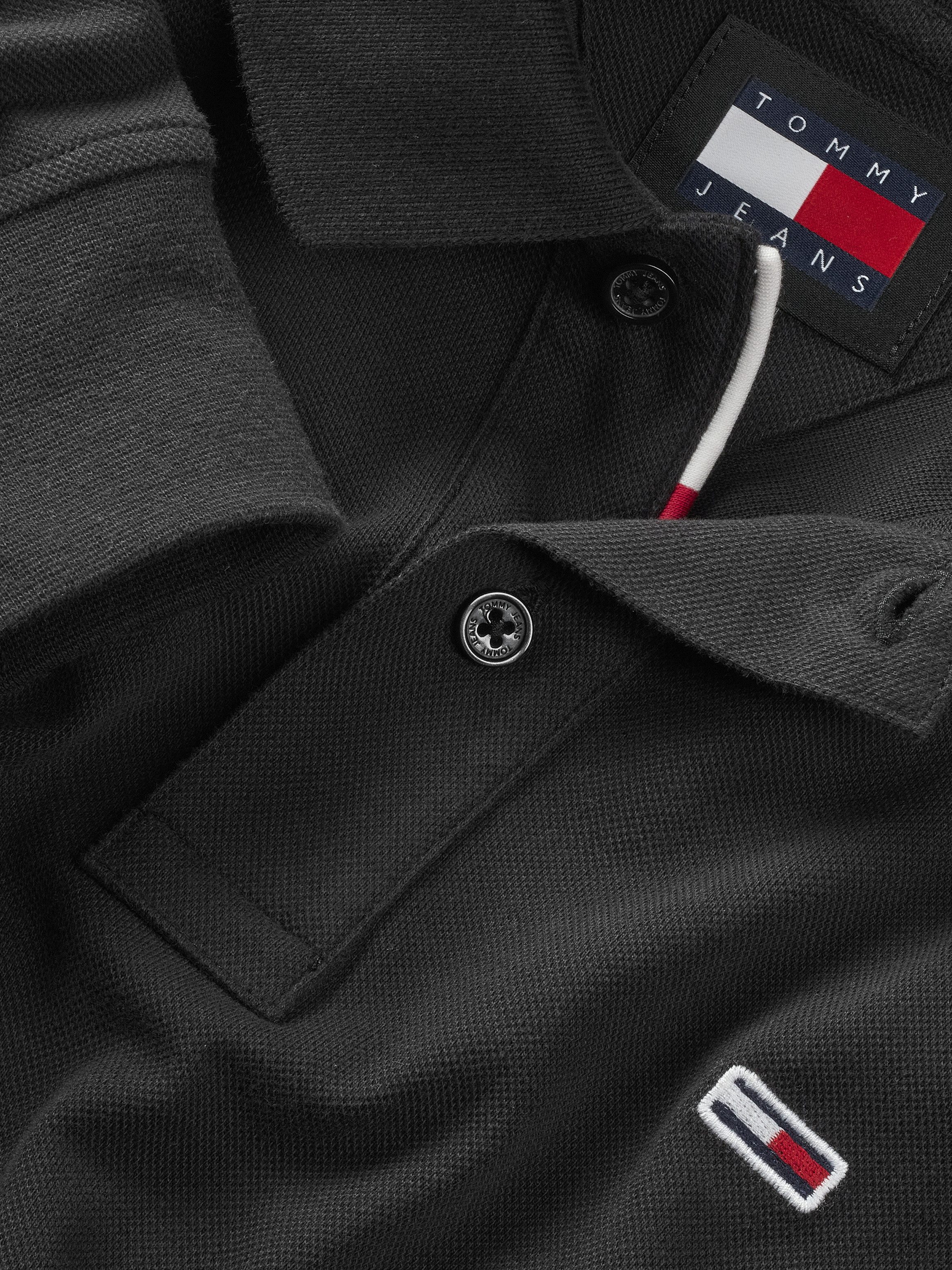 Tommy Jeans Plus Poloshirt met lange mouwen TJM SLIM PLACKET POLO LS EXT in grote maten, logoborduring