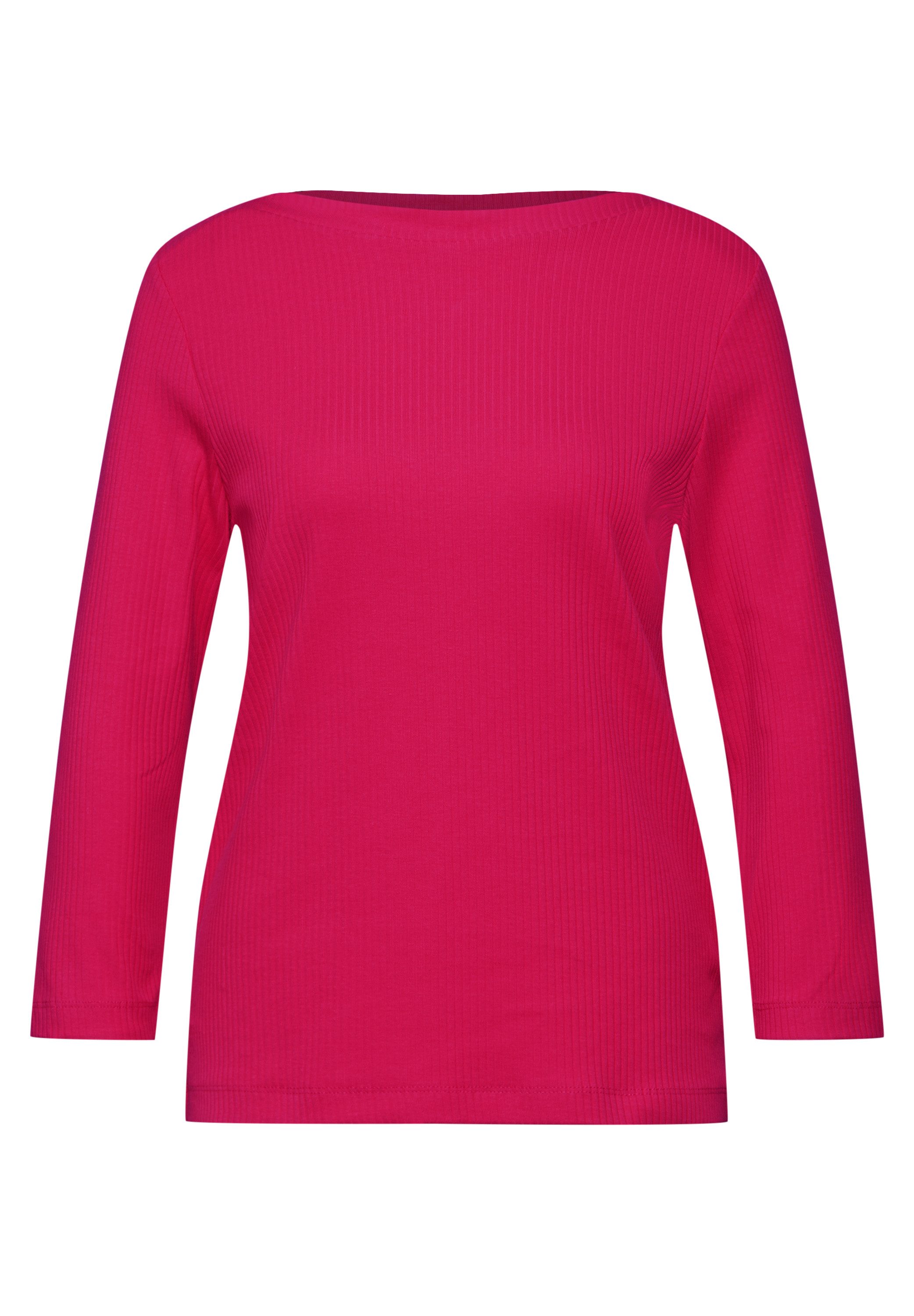 STREET ONE Shirt met lange mouwen met ribstructuur