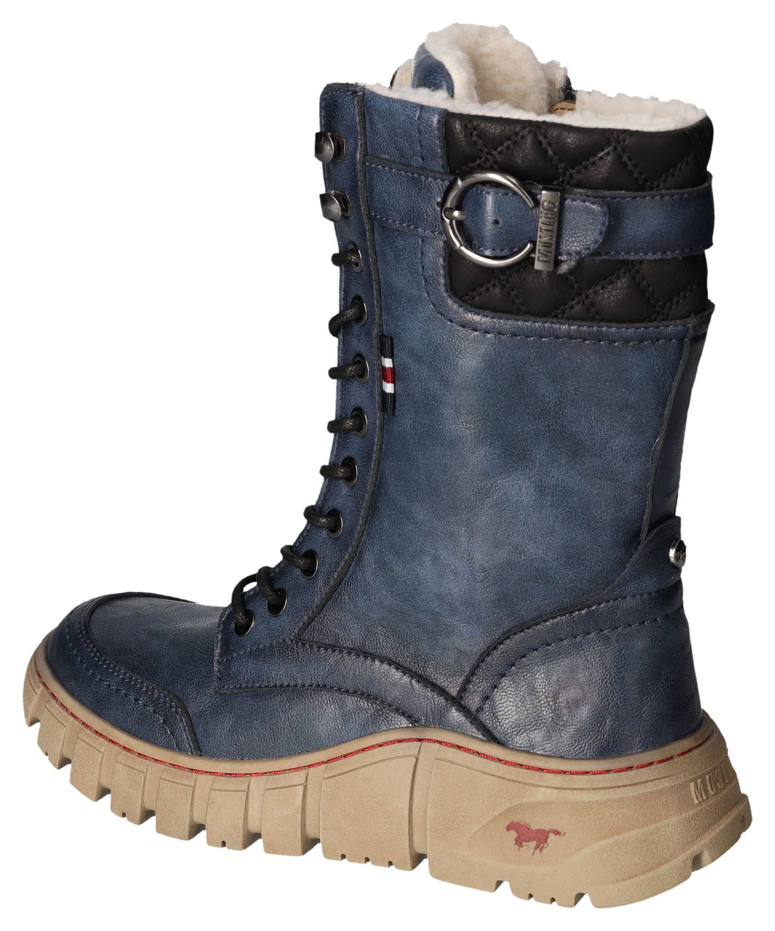 Mustang Shoes Winterlaarzen veterschoenen snowboots profielzool met binnenrits