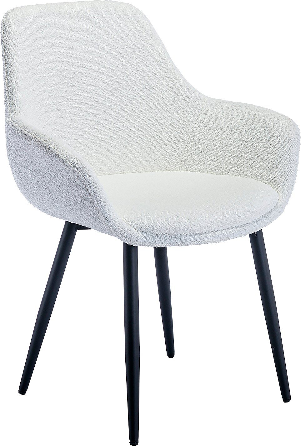 SalesFever Stoel met armleuningen moderne bouclébekleding (set, 2 stuks)