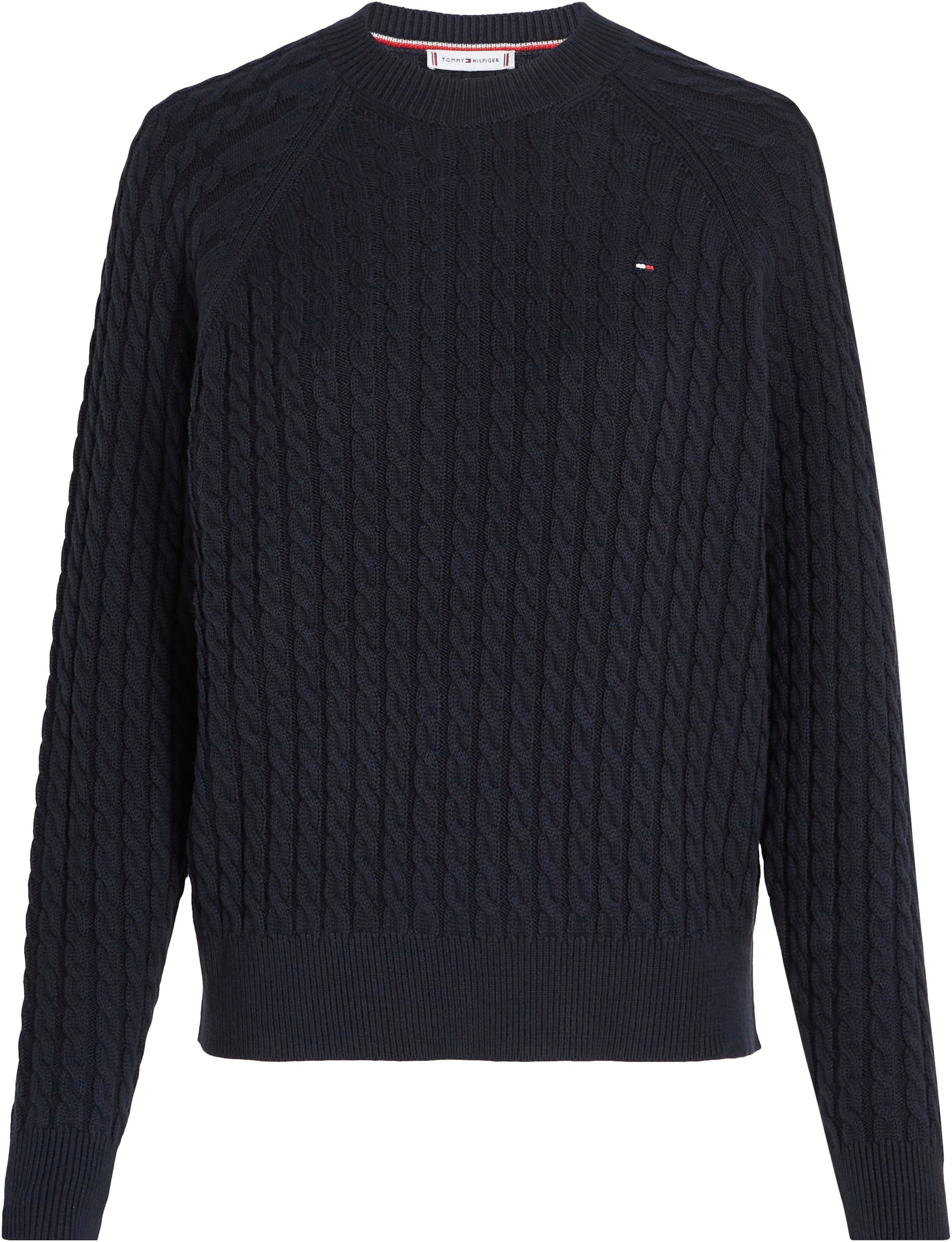 Tommy Hilfiger Curve Trui met ronde hals CRV CO CABLE C-NK SWEATER