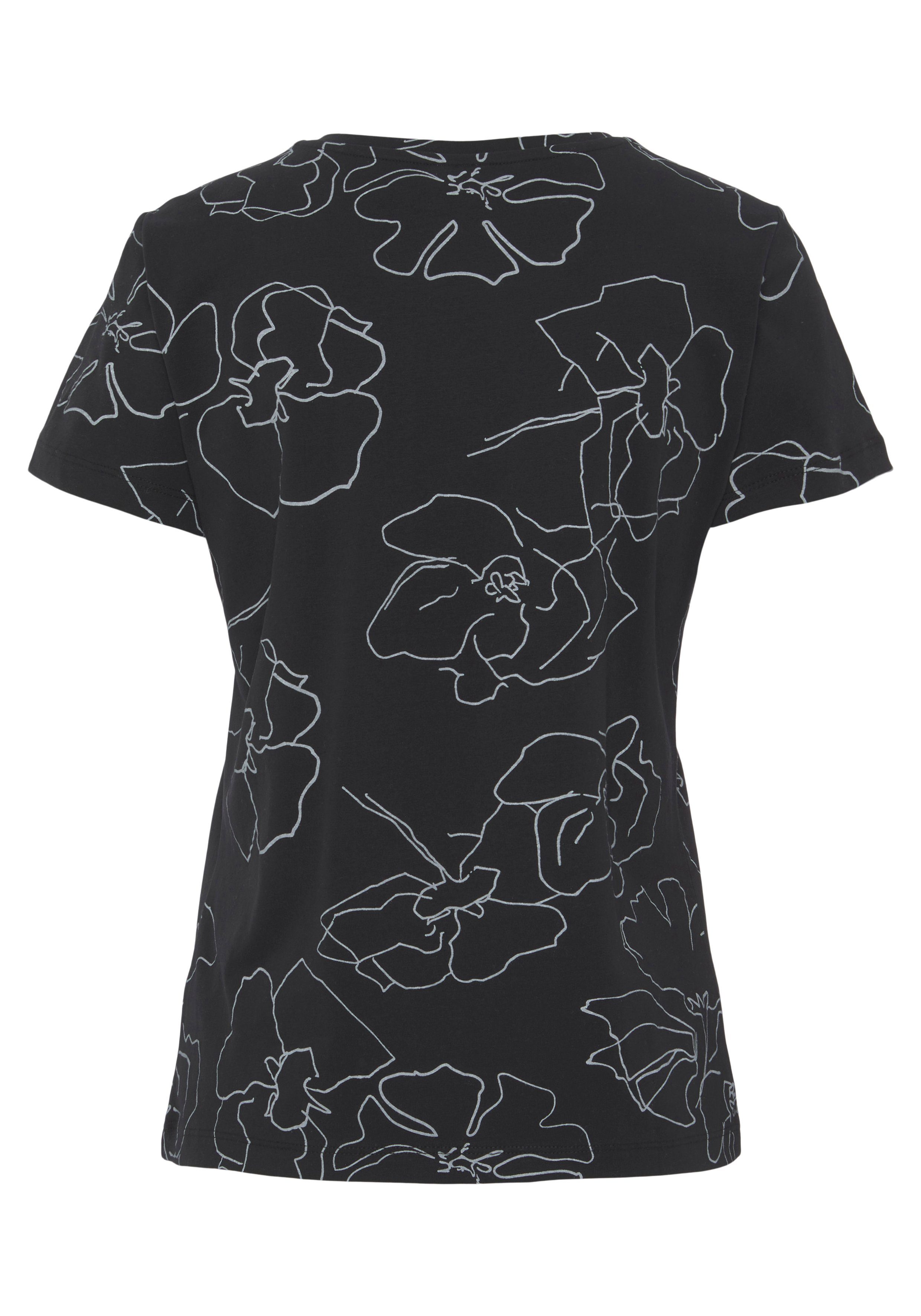Lascana Shirt met korte mouwen -T-Shirt met bloemetjesprint, loungewear