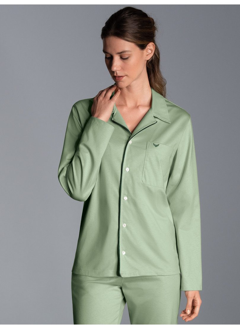 Trigema Pyjama TRIGEMA chique pyjama top met knopenlijst (1-delig)
