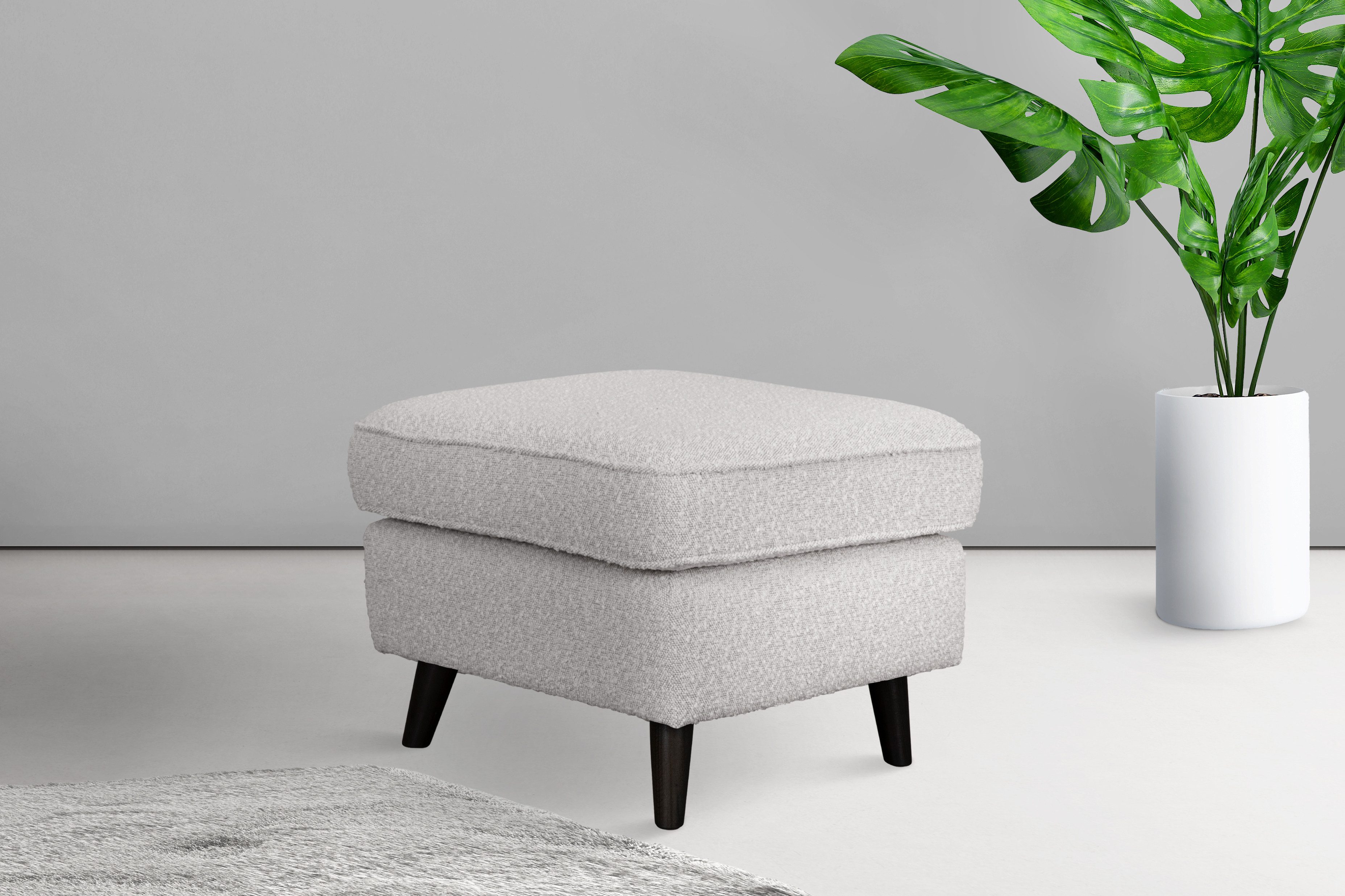 Home affaire Hocker Poef CHISTELLE, ook in bouclé met golfondersteuning, afmetingen: bxdxh: 57x57x46 cm