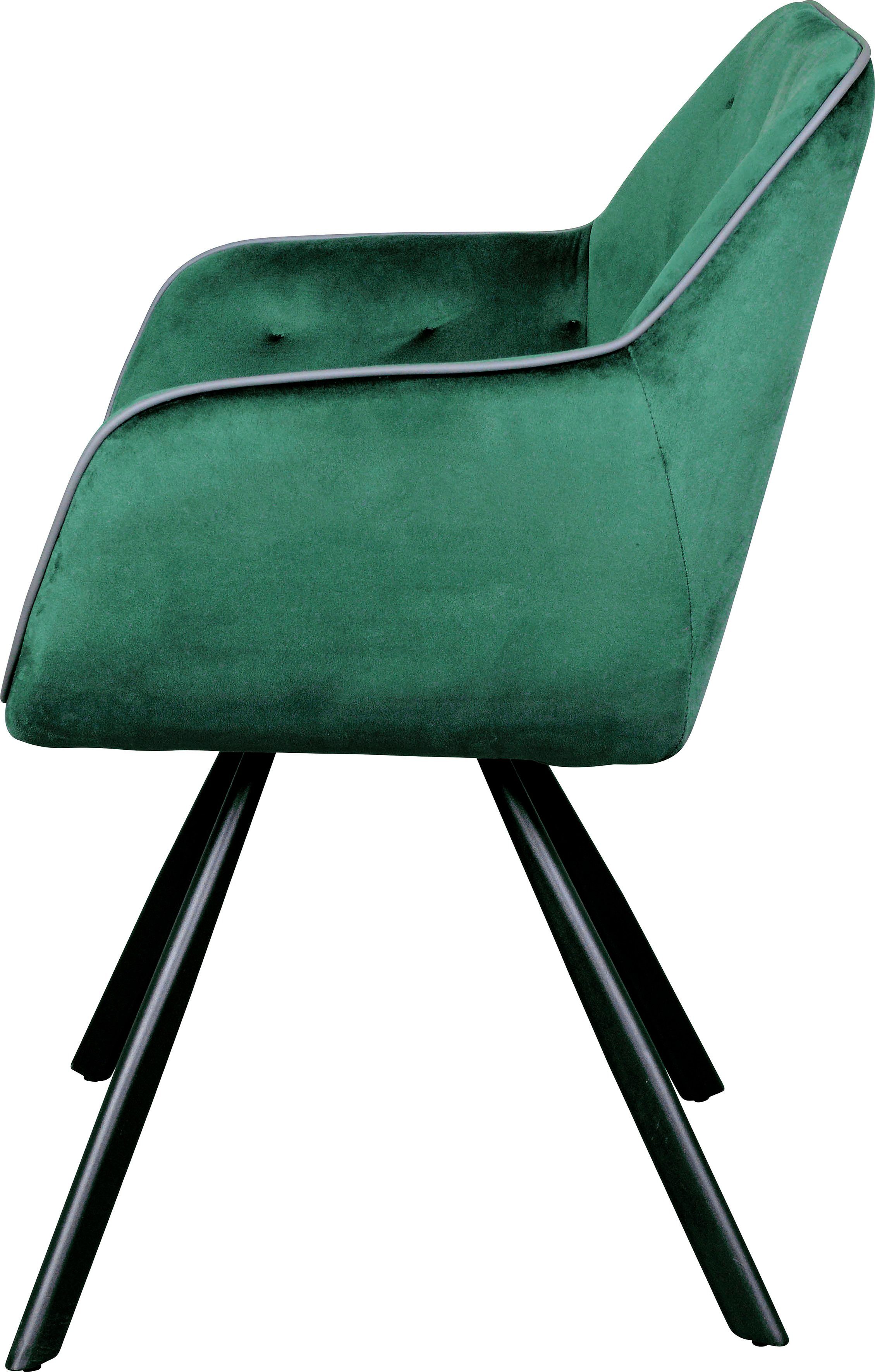 Kayoom Stoel Eann 125, stoel in retro-ontwerp, elegant ontwerp stijlvol, onderhoudsvriendelijk, fluweelzachte stofbekleding, edel ontwerp (1 stuk)