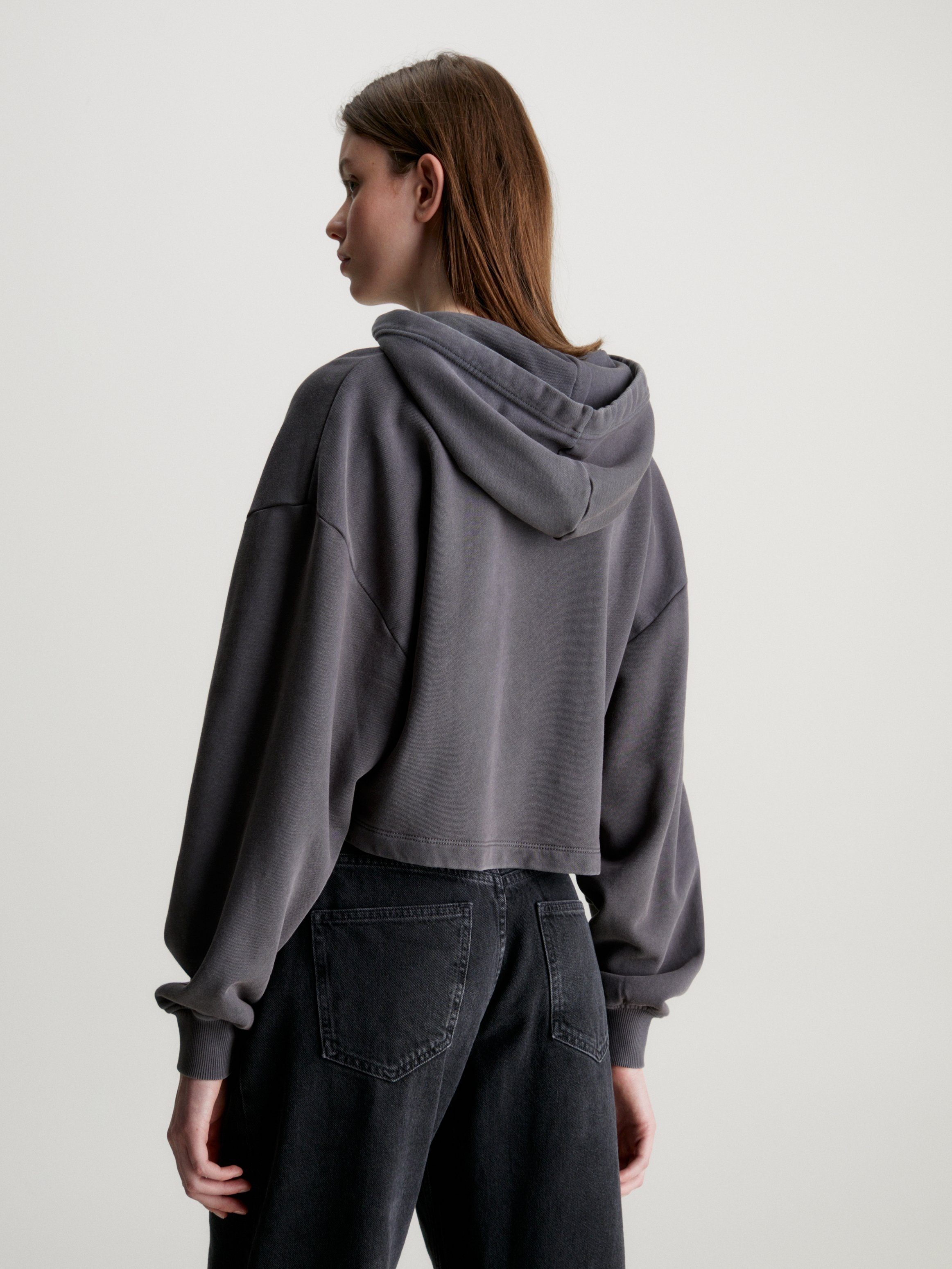 Calvin Klein Hoodie WASHED WOVEN LABEL HOODIE
