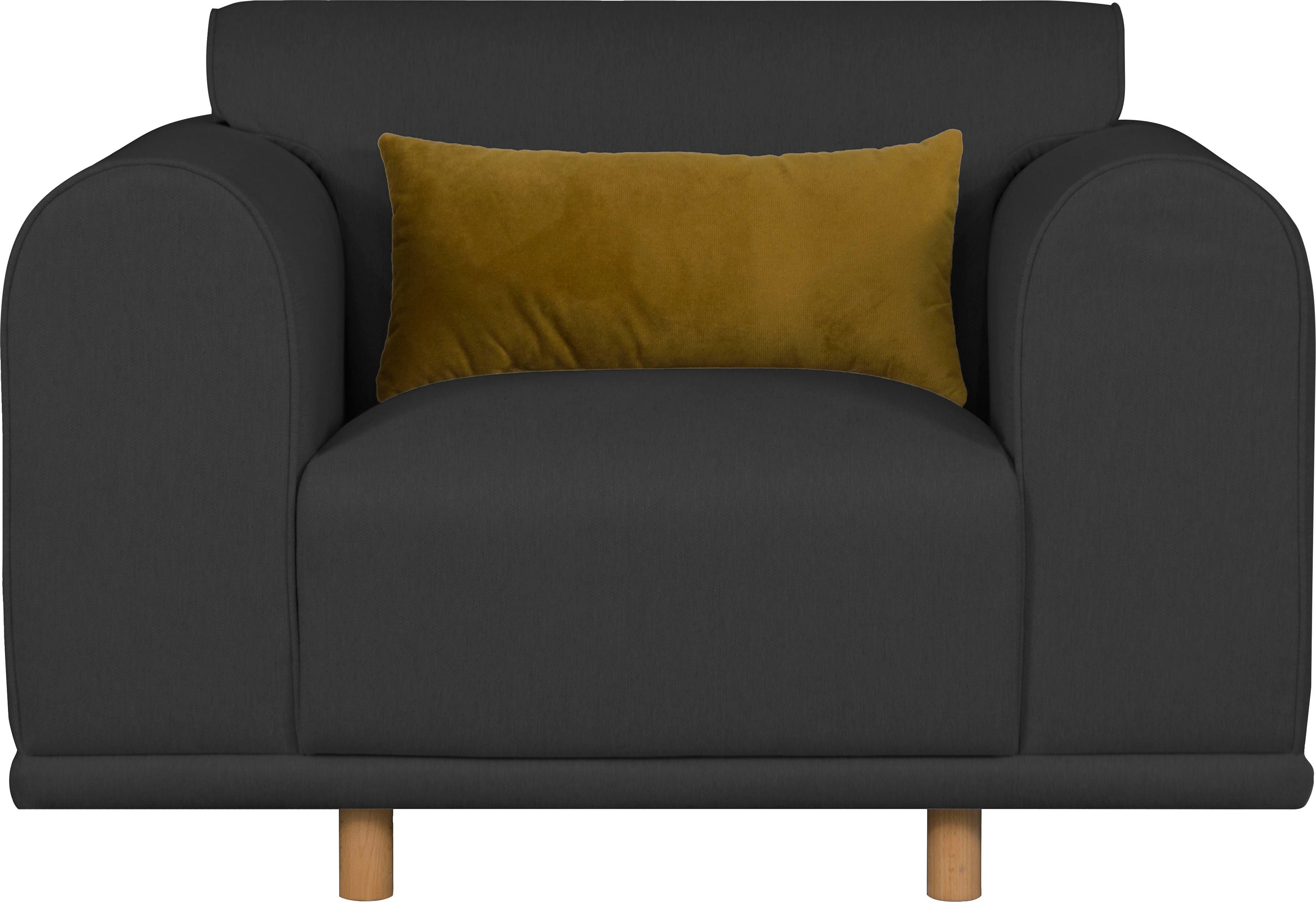 andas Loveseat Maroon stoel in een scandinavisch design, met losse kussens (set)