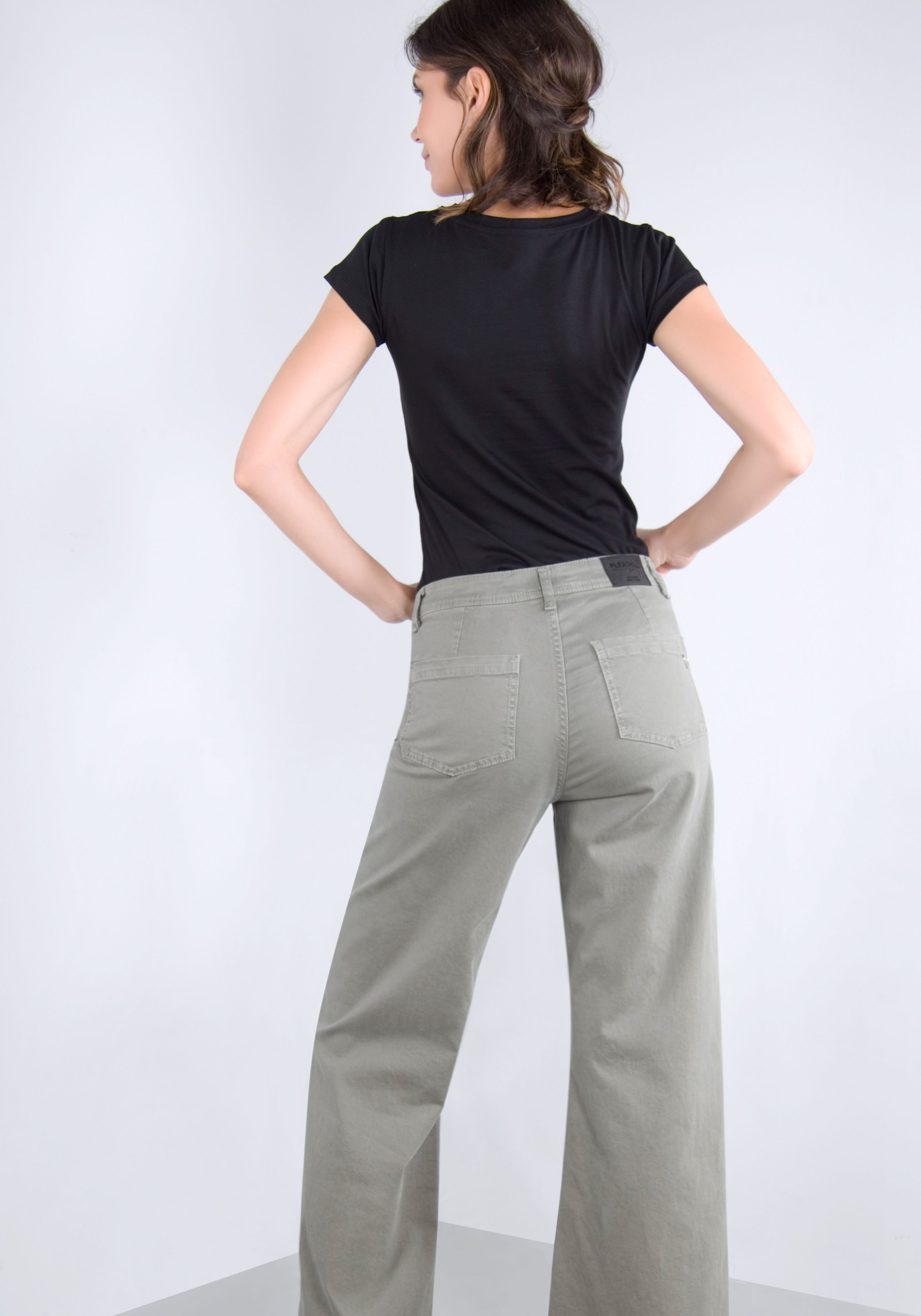 Please Jeans Broek met wijde pijpen van hoogwaardige katoenmix met stretch