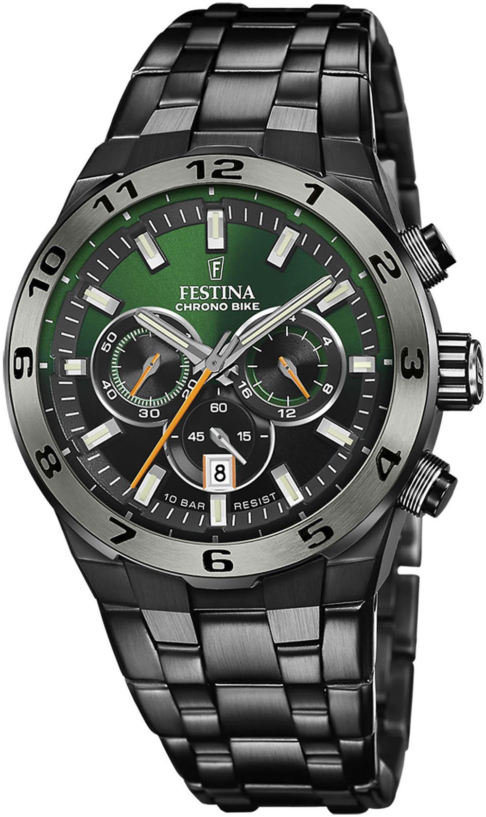 Festina Chronograaf Chrono Bike 2024 - Special Edition Horloge, quartz, herenhorloge, stopwatchfunctie, speciale editie (set, 3-delig, Met wisselband en gereedschap)