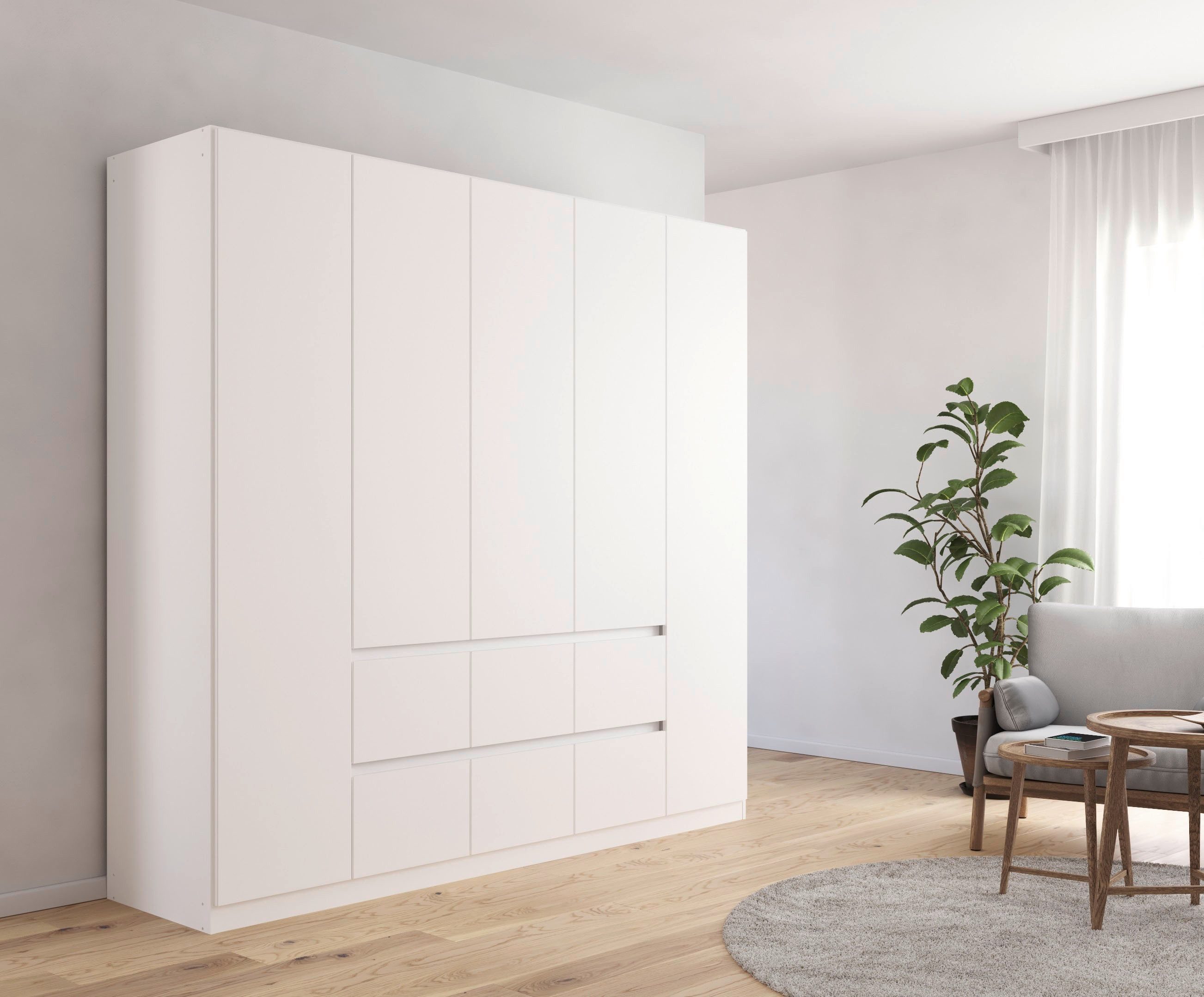 rauch Draaideurkast Kledingkast kast garderobe garderobekast MAINZ greeploze front, buitendeuren met push-to-open functie made in germany