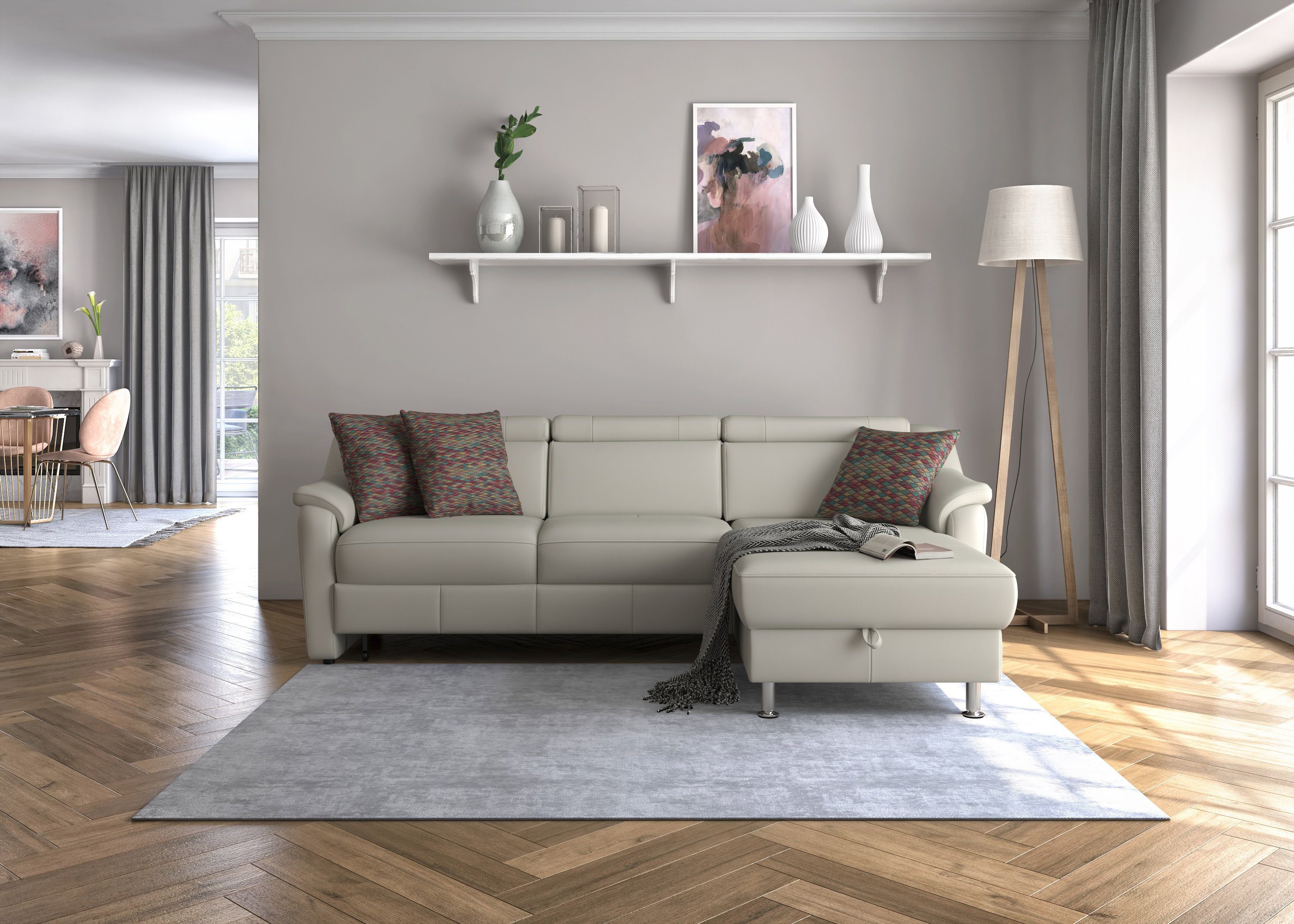 sit&more Hoekbank Freetown L-vorm met verstelbare hoofdsteun en comfortabele binnenvering
