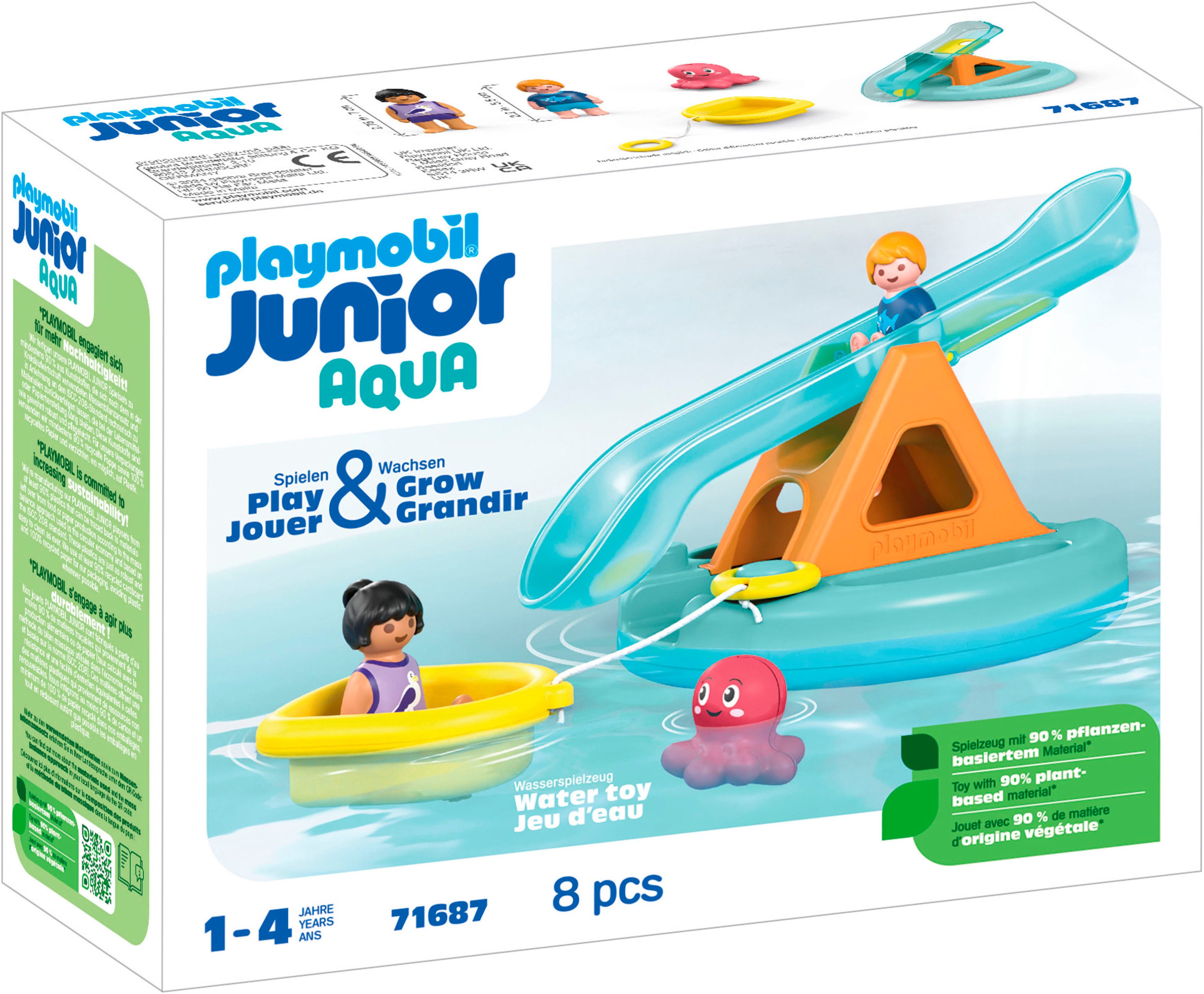 Playmobil® Constructie-speelset Zweminsel met Waterglijbaan (71687), JUNIOR (8-delig)