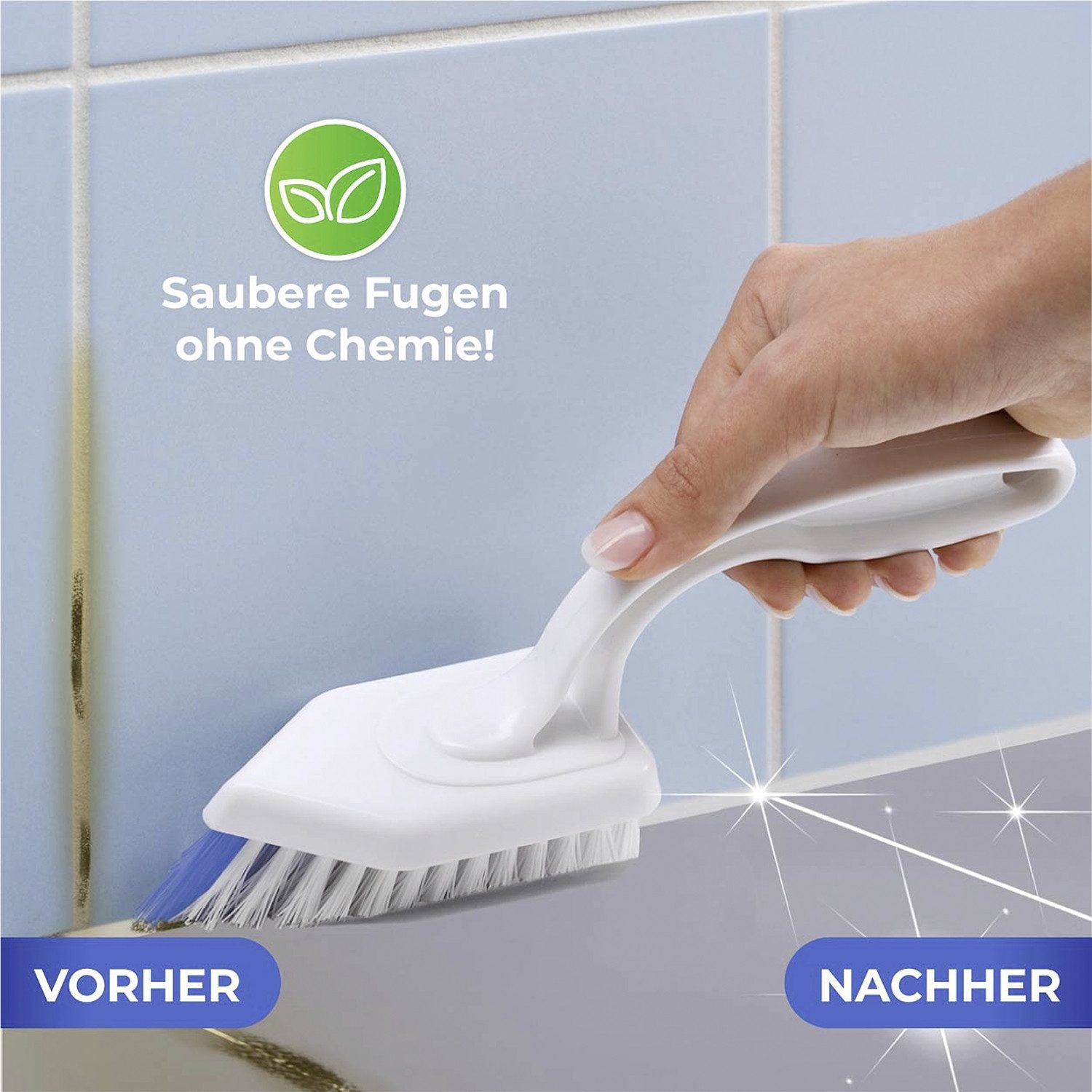 Maximex Vloerwisserset Voegenreiniging 2 x voegwit met sponsaanbrenger en voegborstel (set, 3-delig)