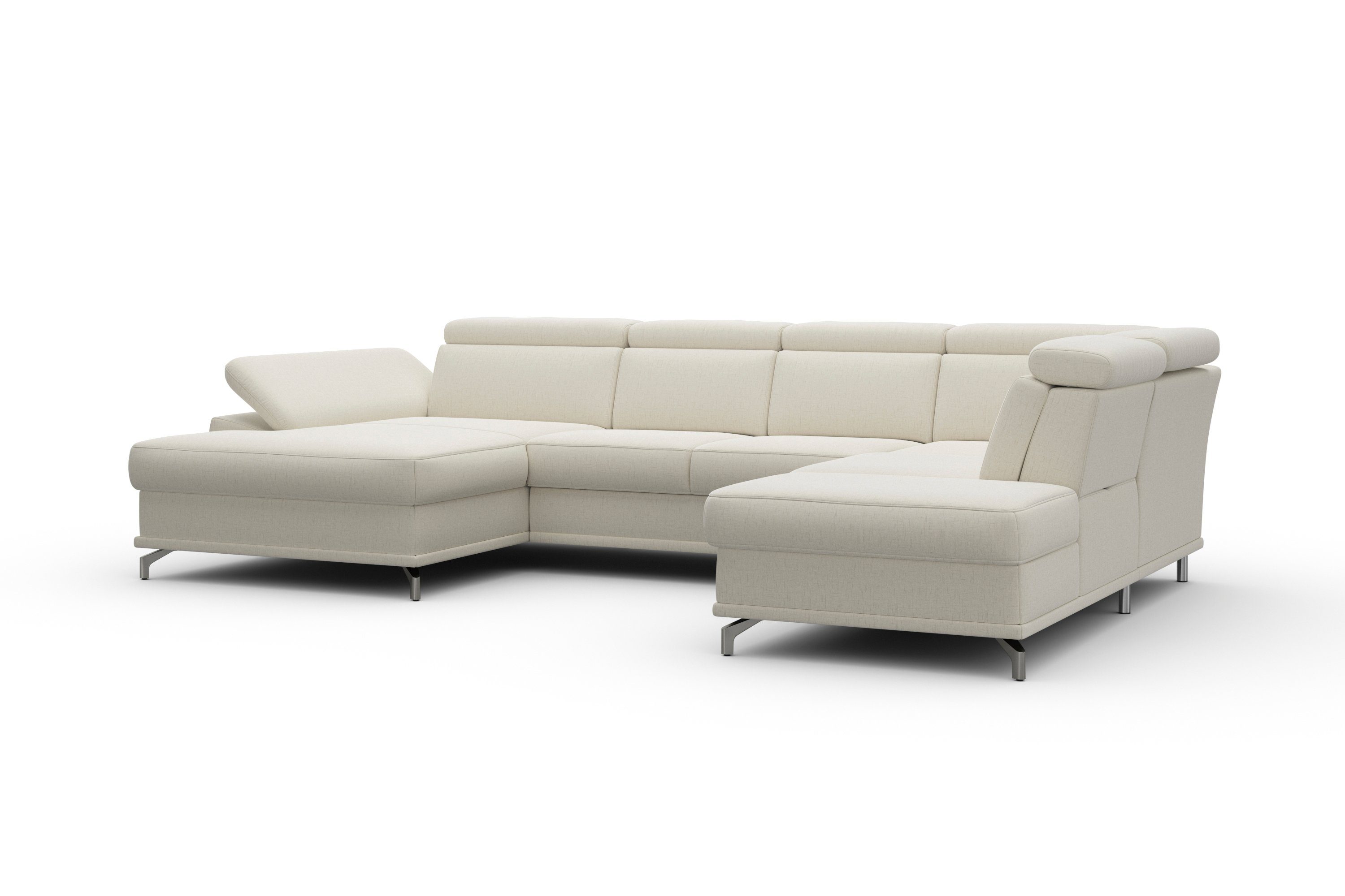 sit&more Zithoek Cabrio U-vorm, met zitdiepteverstelling, arm- en hoofdsteunverstelling