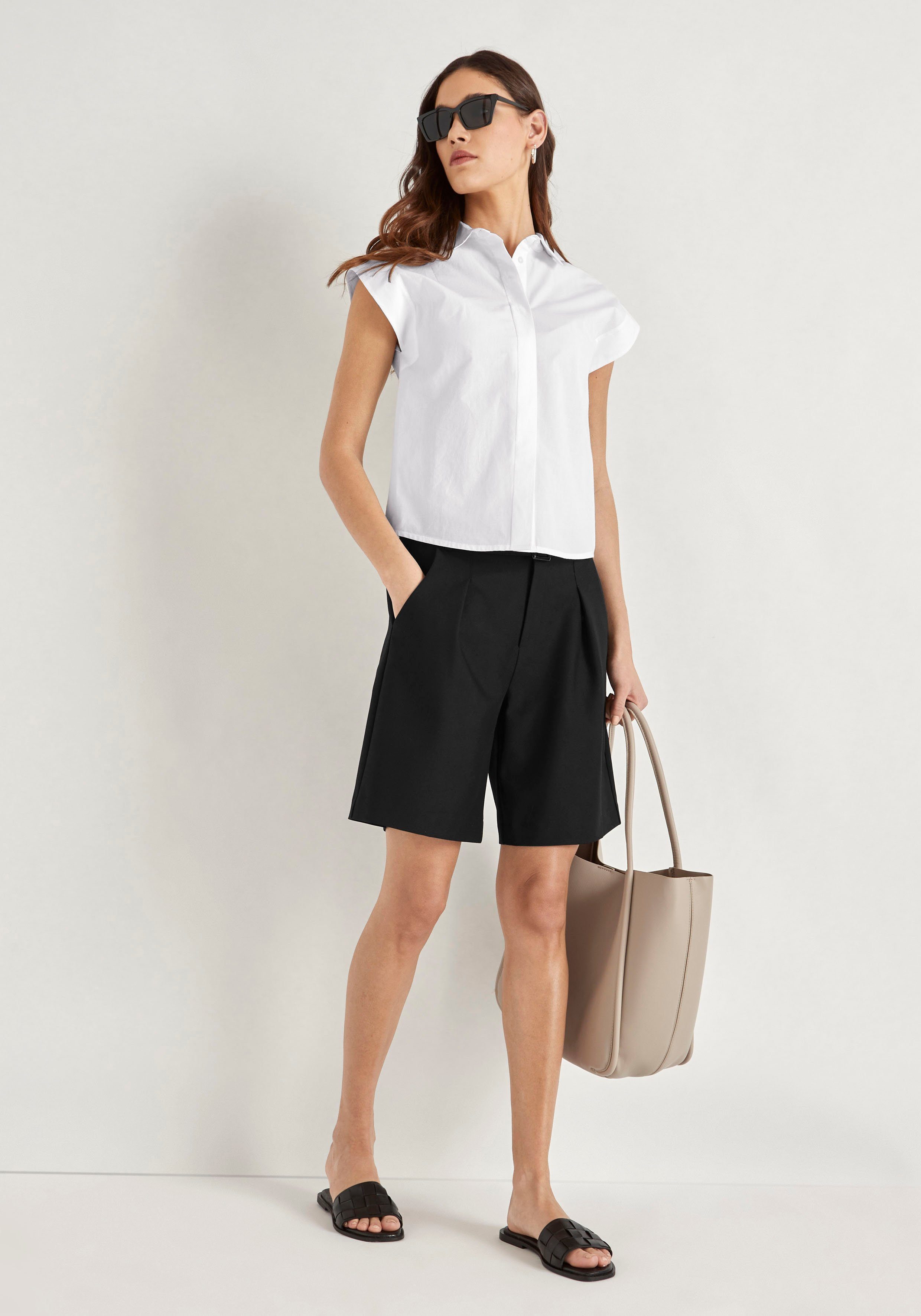 HECHTER PARIS Blouse met korte mouwen met doorknoopsluiting